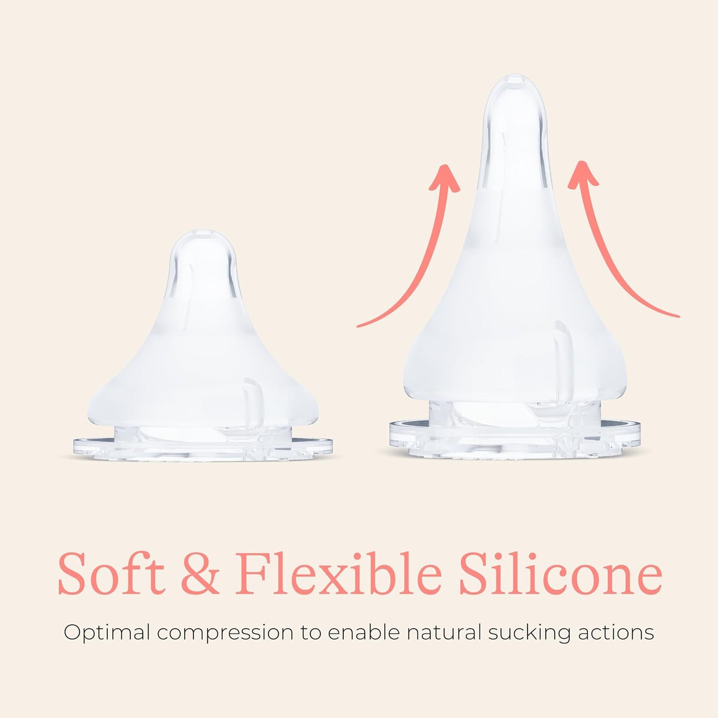 Lansinoh NaturalWave Baby Bottle Nipples, Medium Flow, Size M, 3+ Months, 4 Count – 100% Soft, Durable Silicone, Made Without BPA BPS, Anti-Colic, Supports Baby’s Developing Mouth and Teeth