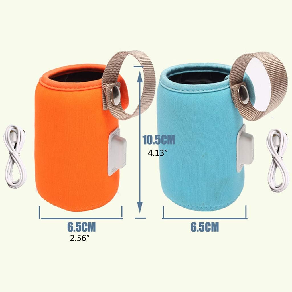 USB Baby Bottle Warmer Portable Travel Warmer Heater Infant Feeding Bottle Bag Blue
