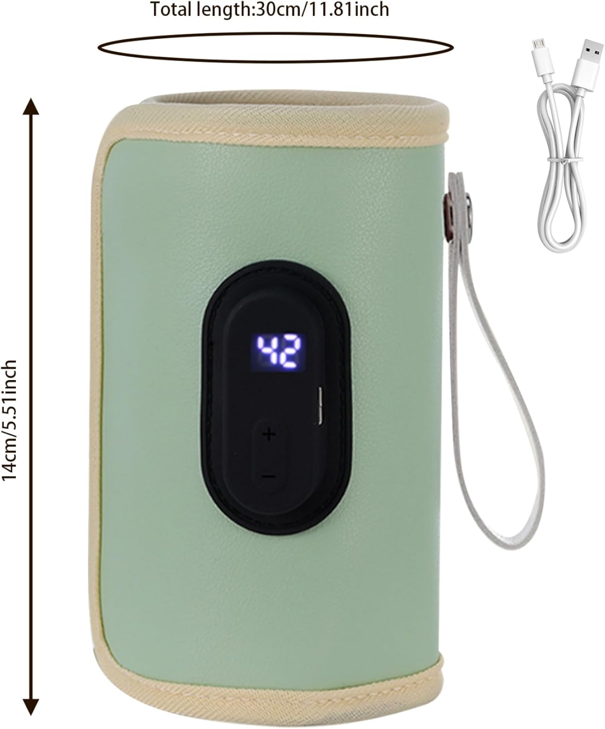 Portable Baby Bottle Warmer Portable Bottle Warmer 18W Quick Heating Baby Bottle Warmer Temperature Adjustable USB Baby Bottle Heater for Home Family Green