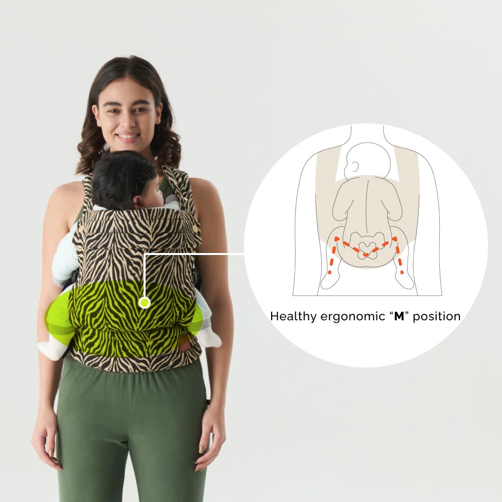 Baby Carrier for Newborns to Toddlers | Cozy Wrap with Lumbar Support | Soft Fabric, 7-35lbs Adjustable Fit | Brown Zebra Pattern