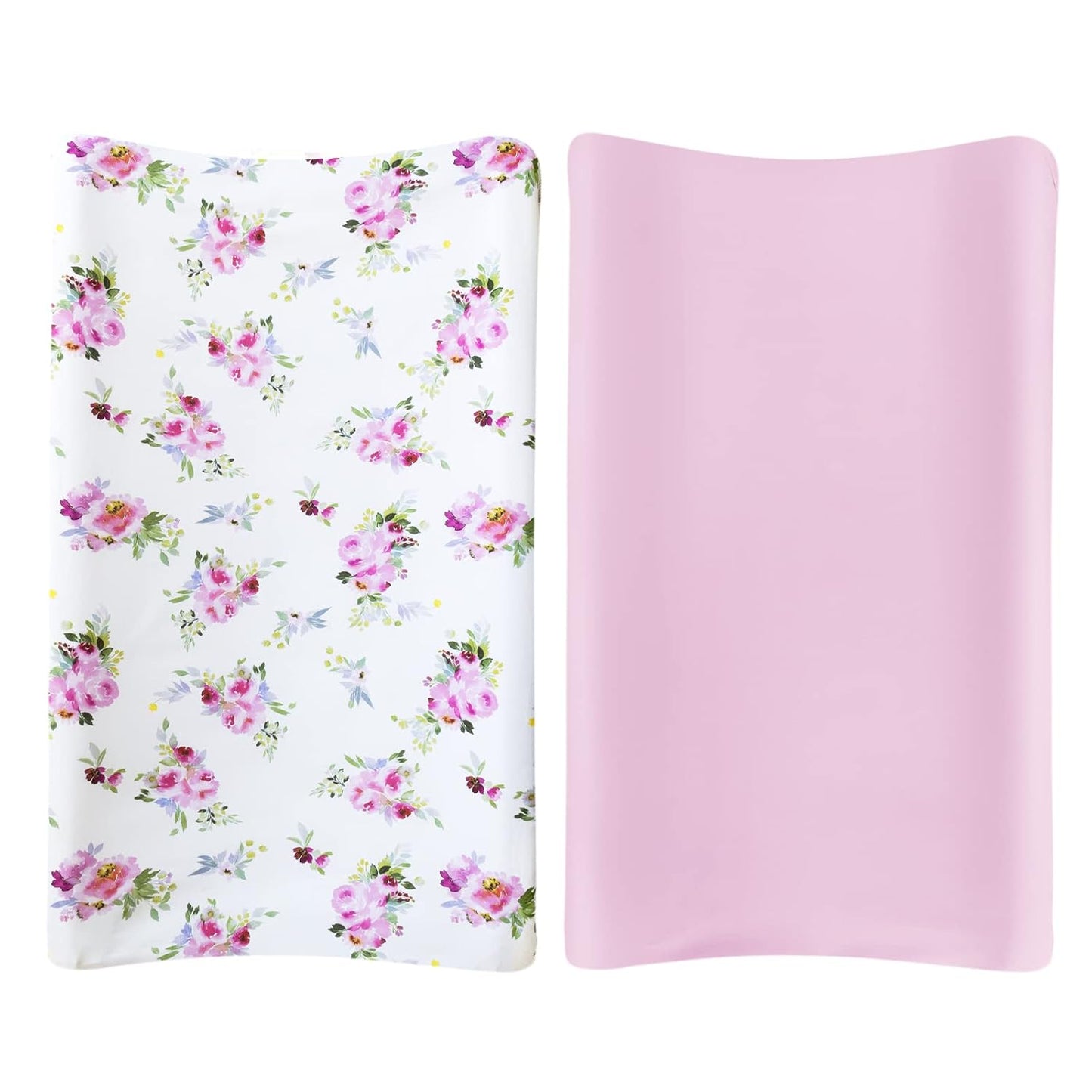 Changing Pad Cover for Girls 2 Pack, Lovely Print Soft Diaper Change Table Sheets, Fit 32"x16" Contoured Pad, Comfy Cozy 2-Pack Cradle Sheets,Floral