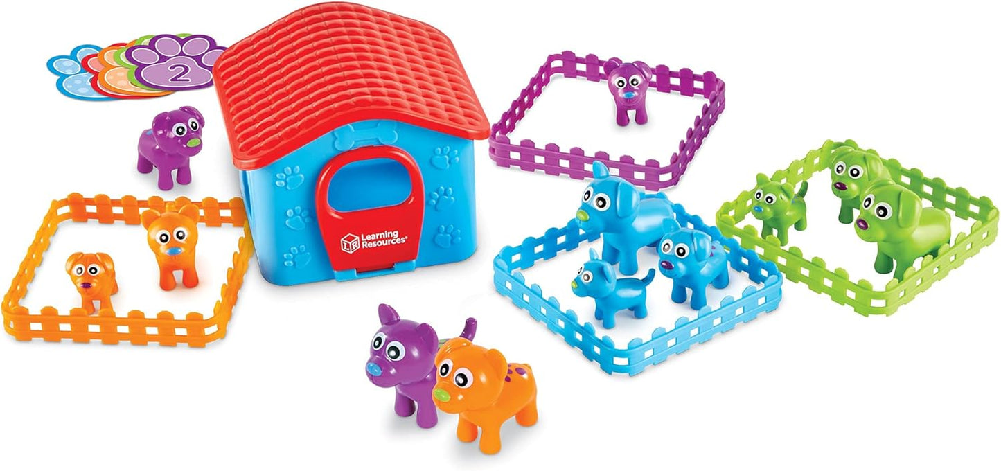 Learning Resources Sort-'Em-Up Pups - 28 Pieces, Ages 3+, Color Sorting and Matching for Toddlers, Fine Motor Skills, Gifts for Boys and Girls