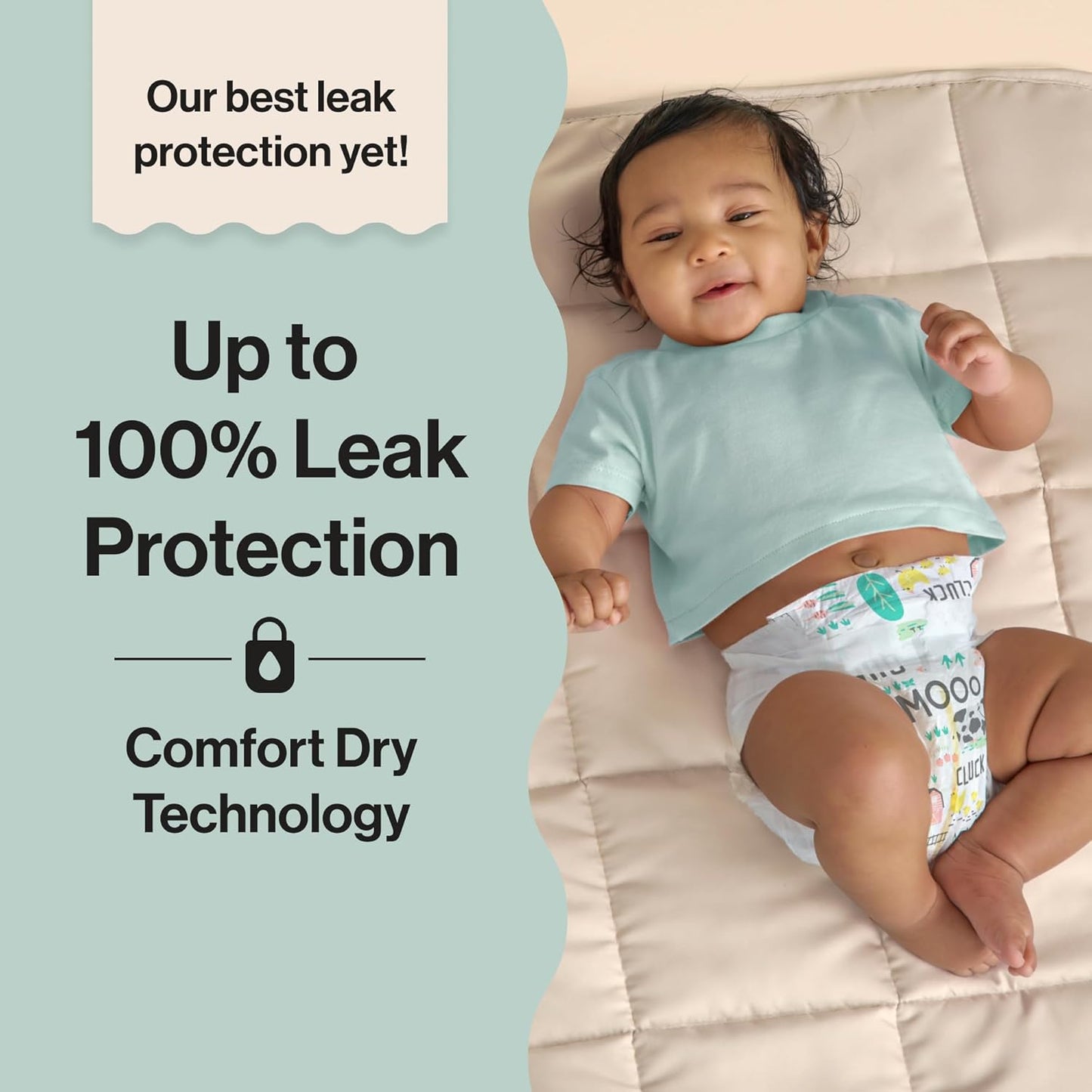 The Honest Company Clean Conscious Diapers for Delicate Skin, Up to 100% Leakproof Hypoallergenic Fragrance-Free Baby Diapers, Gender Neutral Prints, Super Club Box, Size 4 (22–37 lbs), 104 Count