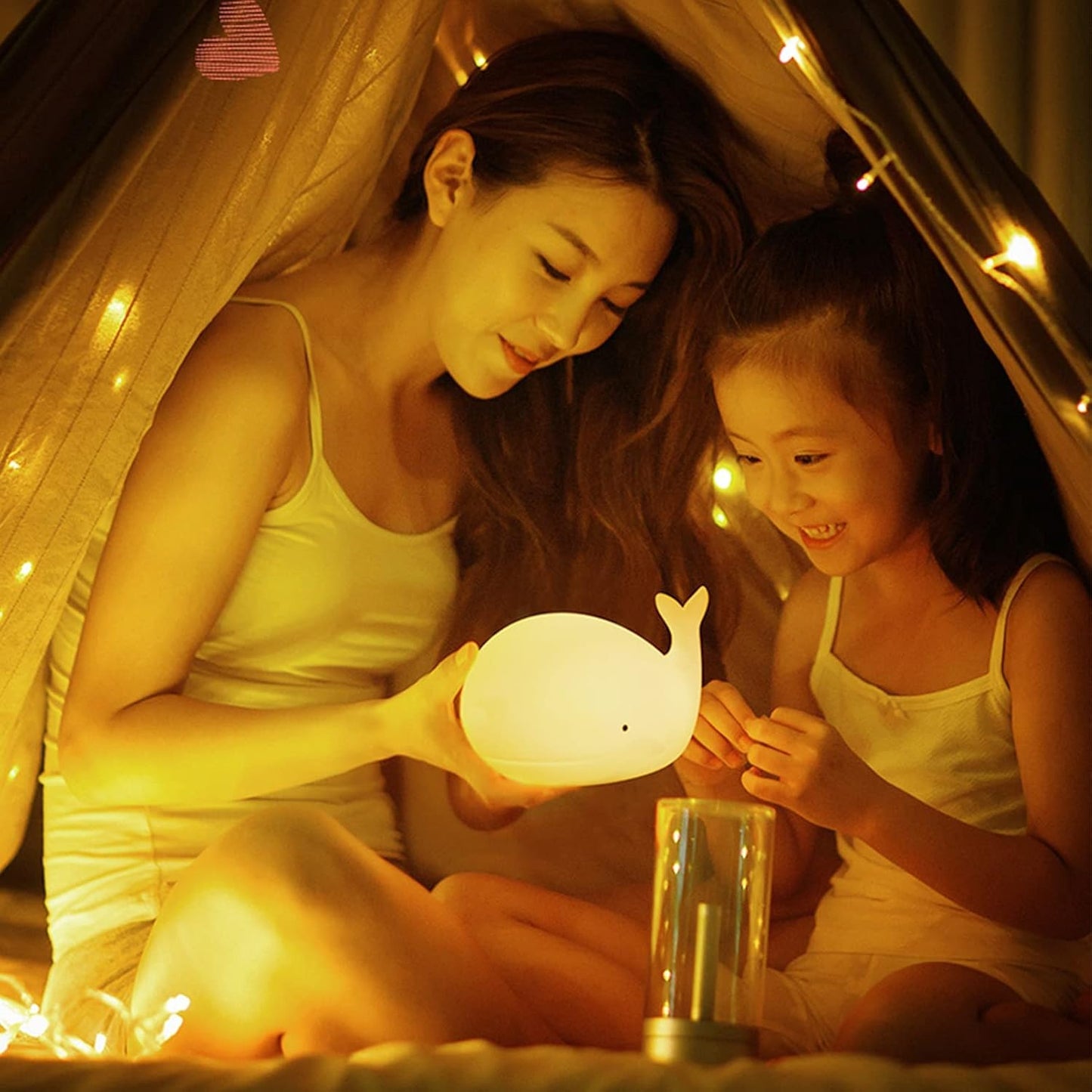 ZKLiLi Children's Night Light Cute Whale Light, 16 Colors+Touchable+Silicone Children's Night Light, USB Rechargeable Whale Night Light for Children's Room, Girl's Birthday and Easter Gift (Whale)