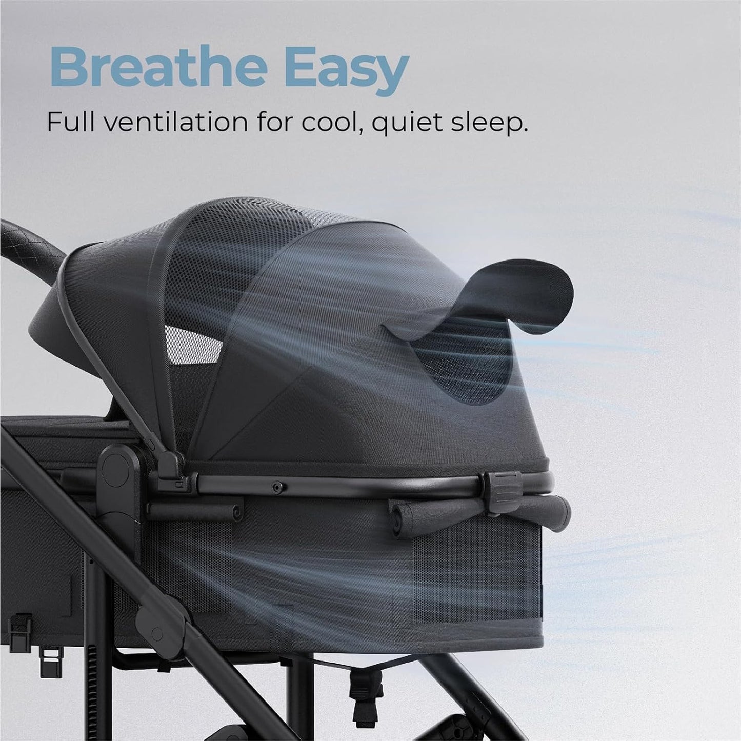 newyoo Bassinet Stroller for Infant, Nestro 516M, Convertible Baby/Toddler Strollers w Reversible Seat & Cup Holder, Coches para Bebes, 2-in-1 Rear-Facing Pram, One-Hand Quick Fold, Black