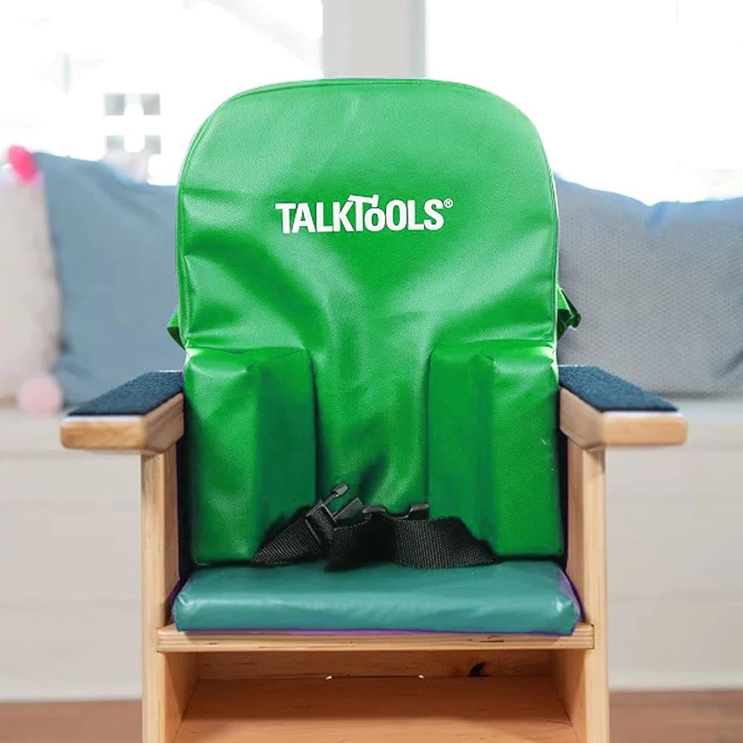TalkTools High Chair Helper Cushion โ Polyfoam Seat Insert with Vinyl Cover, Therapeutic Support for Toddlers & Kids, Stability & Posture Aid โ Green