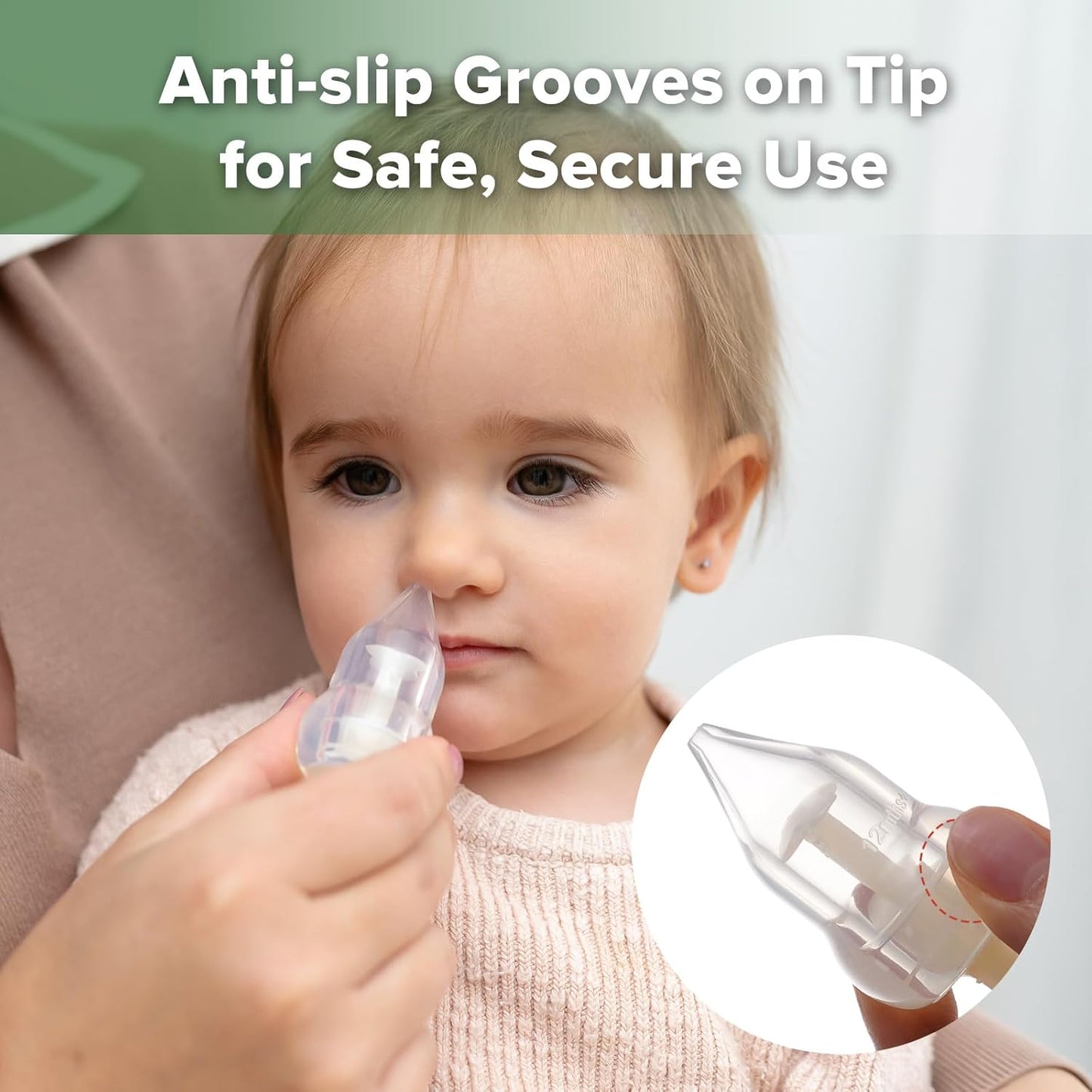 haakaa Silicone Nasal Aspirator for Baby β Baby Nose Sucker, Swan Neck Nasal Aspirator with Anti-Backflow Valve, BPA-Free Nose Cleaner, 12m+