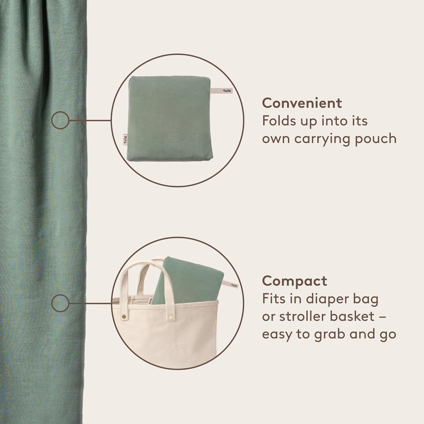 Baby Tula Stretchy Tencel™ Baby Wrap Carrier – Soft Newborn & Infant Wrap Sling, Ergonomic Hands-Free Baby Carrier, Breathable & Adjustable, Eco-Friendly for 8–25 lbs - Woodlands