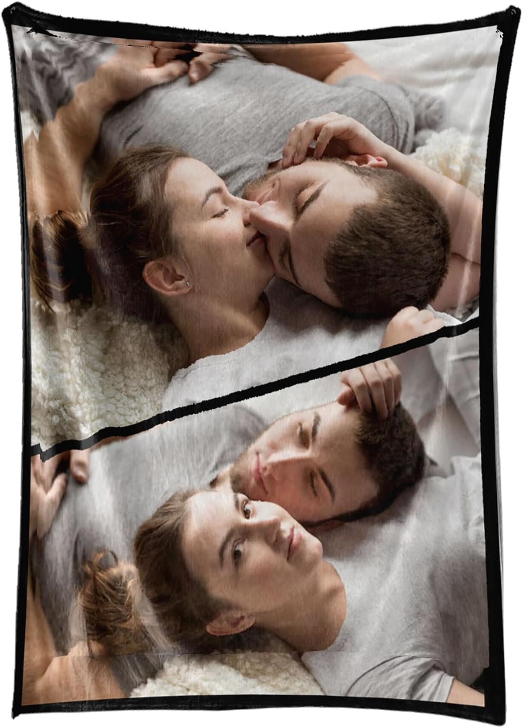 Personalized Photos Blanket Custom Blanket with Picture Text Customizable Flannel Blankets Gifts for Birthday Christmas Valentines Day, 60 * 80in