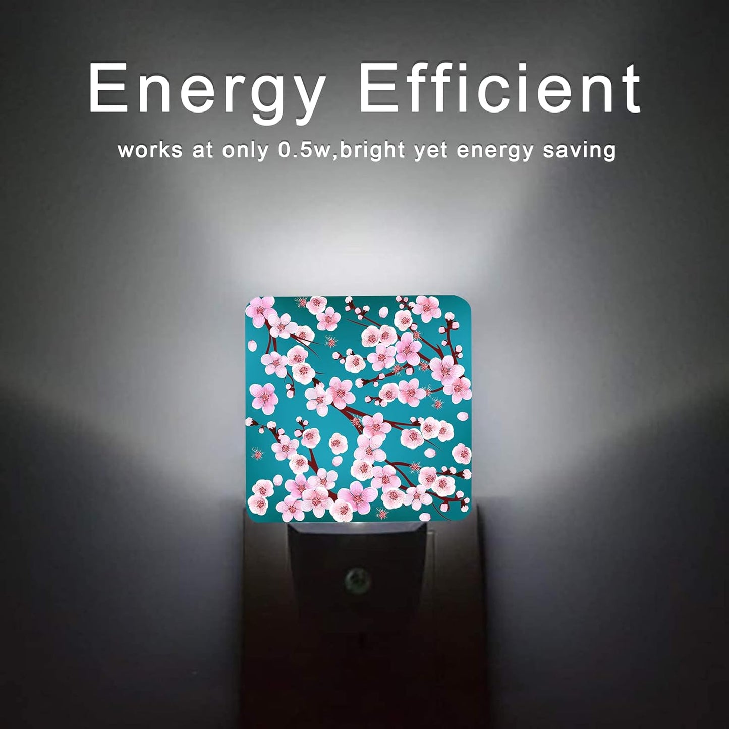 Spring Flowers Night Light,Cherry Blossom Night Lights Plug into Wall Dusk to Dawn Sensor Led Lamp for Women Men,Led Lights for Stairway/Hallway/Bedroom