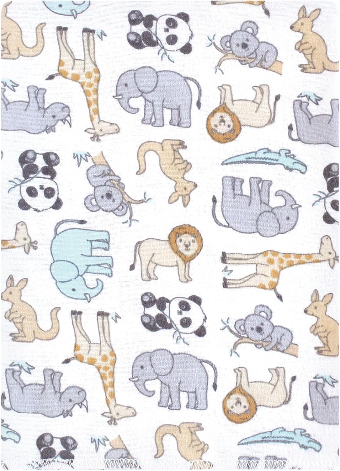 Luvable Friends Hudson Baby Flannel Burp Cloths 12pk, Kangaroo Pastel