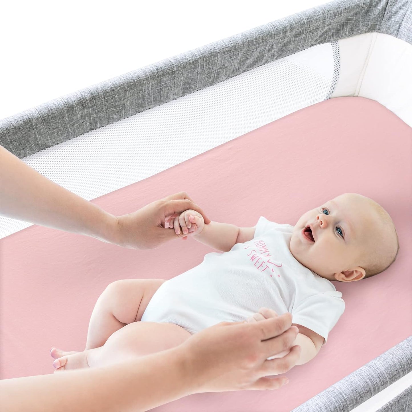Bassinet Sheets Fit for YADAQE, Li'l Pengyu, BCOL, Miclassic, Milliard, TCBunny and Evolur Stellar Bedside Bassinet, 100% Cotton, 2 Pack, Ultra Soft Bassinet Sheet, Pink and Violet