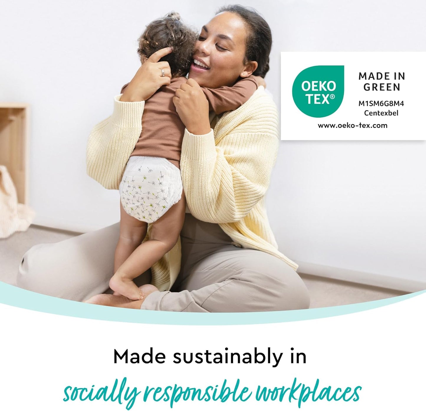 Diaper Pants Toddlers - Size 6 (33+ lbs), Half-Monthly Supply (55 Count), Skin-Friendly, Ultrasoft, Chlorine-Free, Snug Fit & Absorbent Pull On Diapers