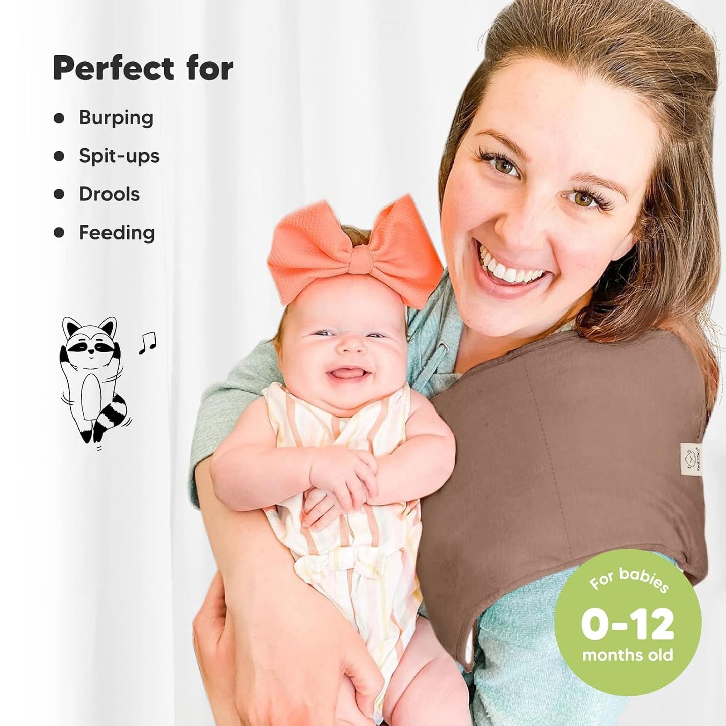 Organic Burp Cloths Baby Boy & Girl - 5-Pack Super Absorbent Cotton Burping Cloths for Babies, Soft & Plush Newborn Spit Up Rags, Infant Towels for Milk Spit Up, Unisex, Large 21" x 10" (Mauve)