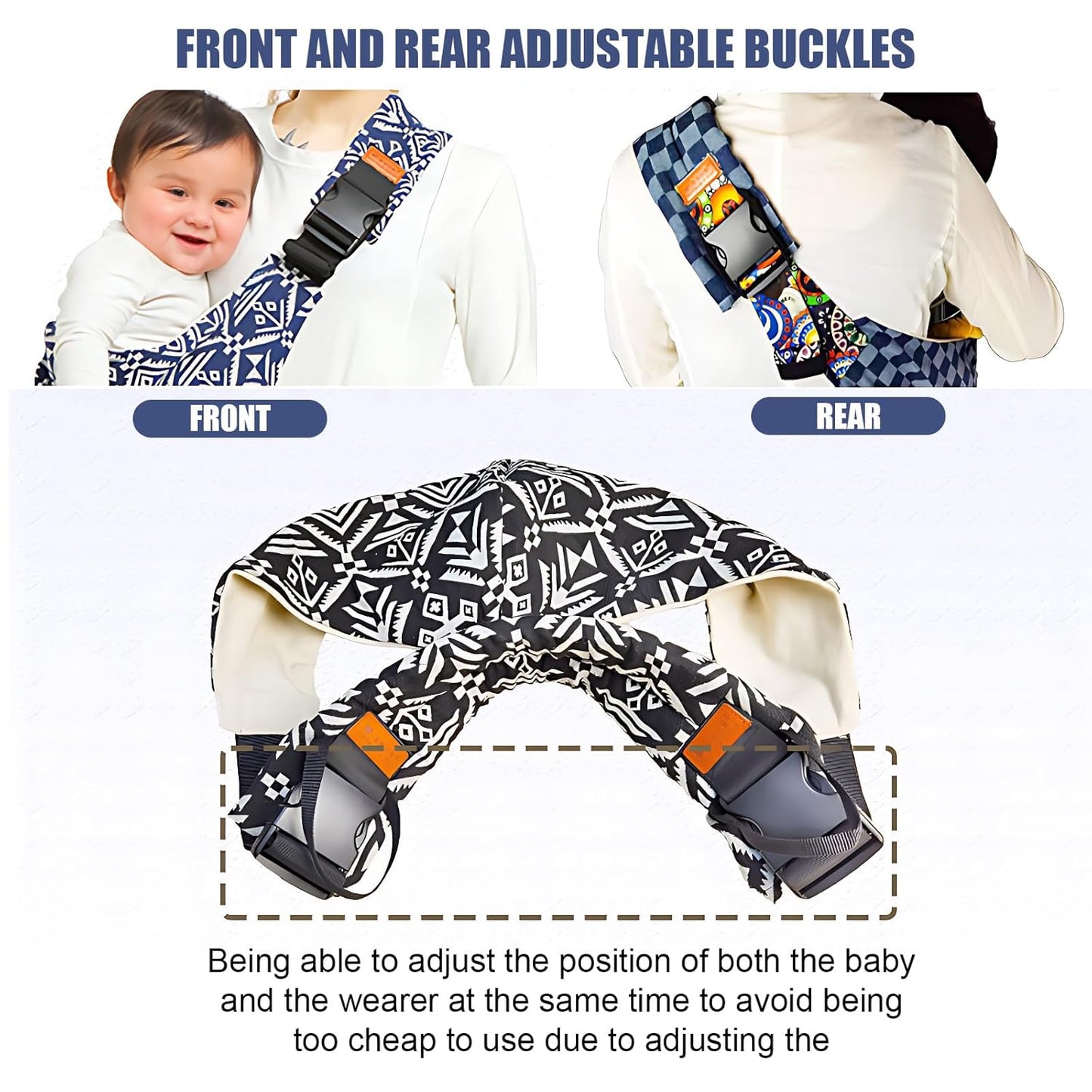 Baby Sling Carrier,Baby Sling,Toddler Carrier,Adjustable and Non-Slip Hip Seat Carriers Carrying 10-30 lbs(Square)