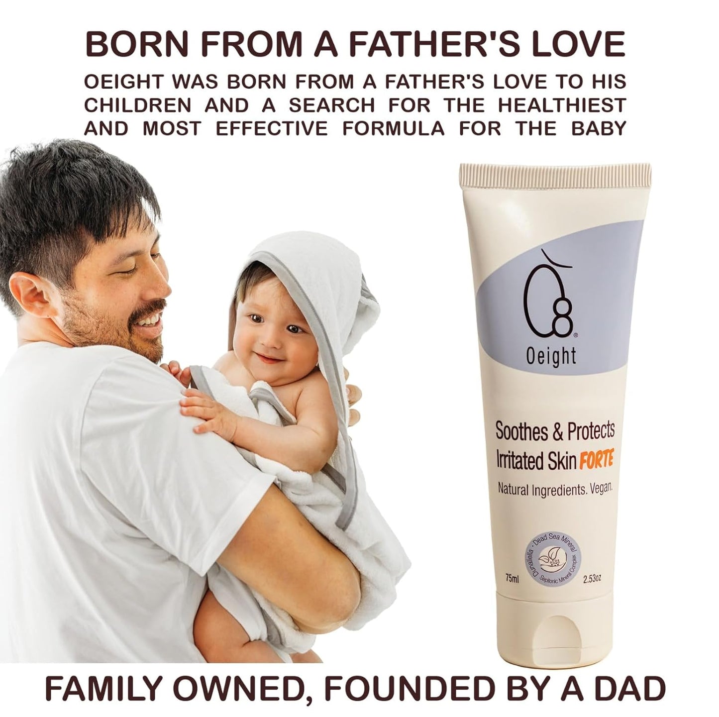 Oeight Baby Skin Irritation Cream Soothe & Protect Irritated Skin Forte for Baby, Kids Irritated Face Cream Skin Relief Dermatologist Tested and Hypoallergenic Gentle Eczema Therapy - Made in Israel