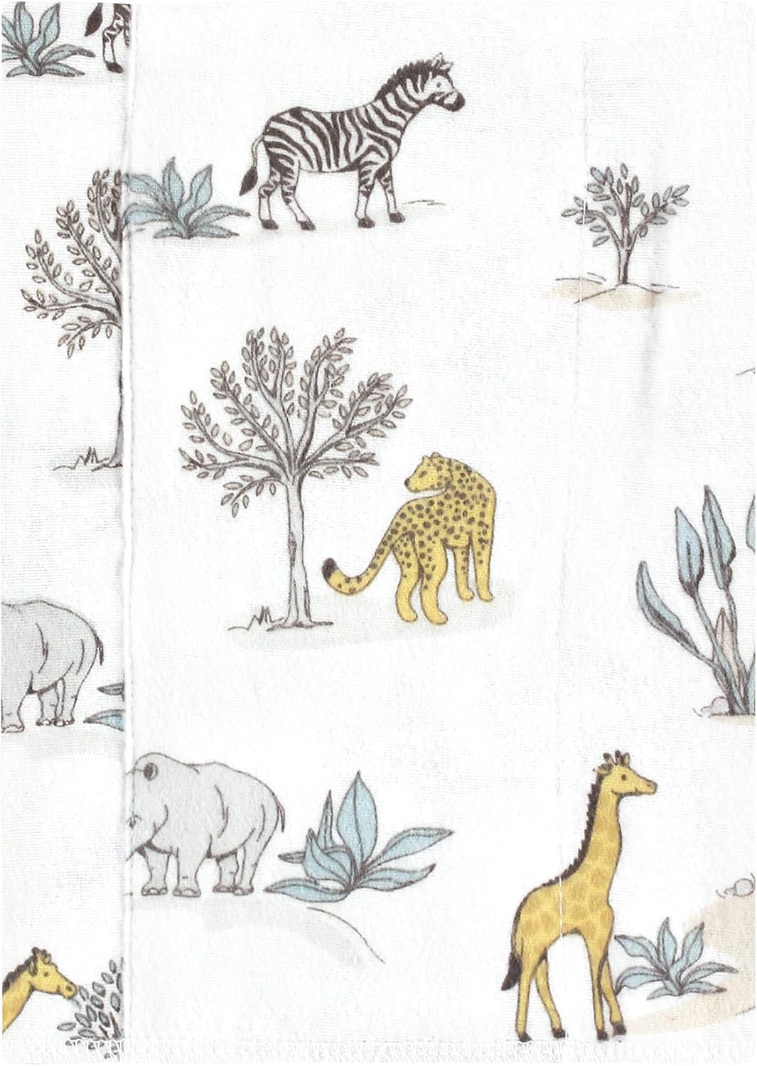 Luvable Friends Hudson Baby Flannel Burp Cloths 4pk, Safari Friends
