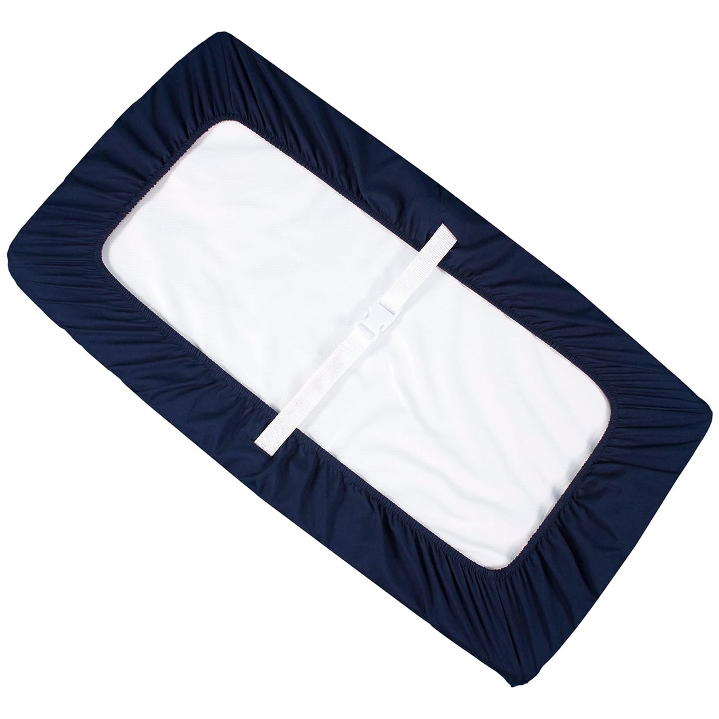 CaSaJa Diaper Changing Pad Cover for Baby Boys Set of 3, Snug Fit 4-Sided Contoured Changing Table Pad 16x31 16x32, Fitted Change Pad Sheet Navy Black, 100% Silky Soft Breathable Microfiber