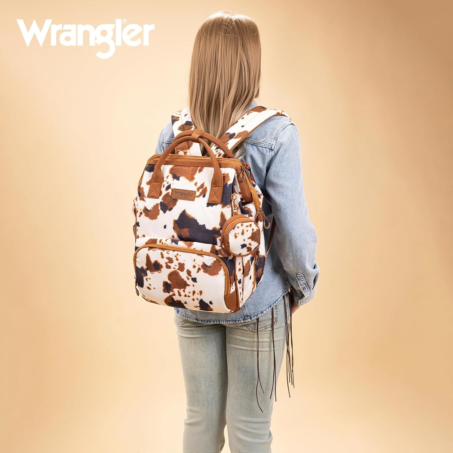 Montana West Wrangler Diaper Bag Backpacks Western Backpack Purses Multi-function Baby Bags for Mom with Waterproof Changing Pad & Pacifier Case