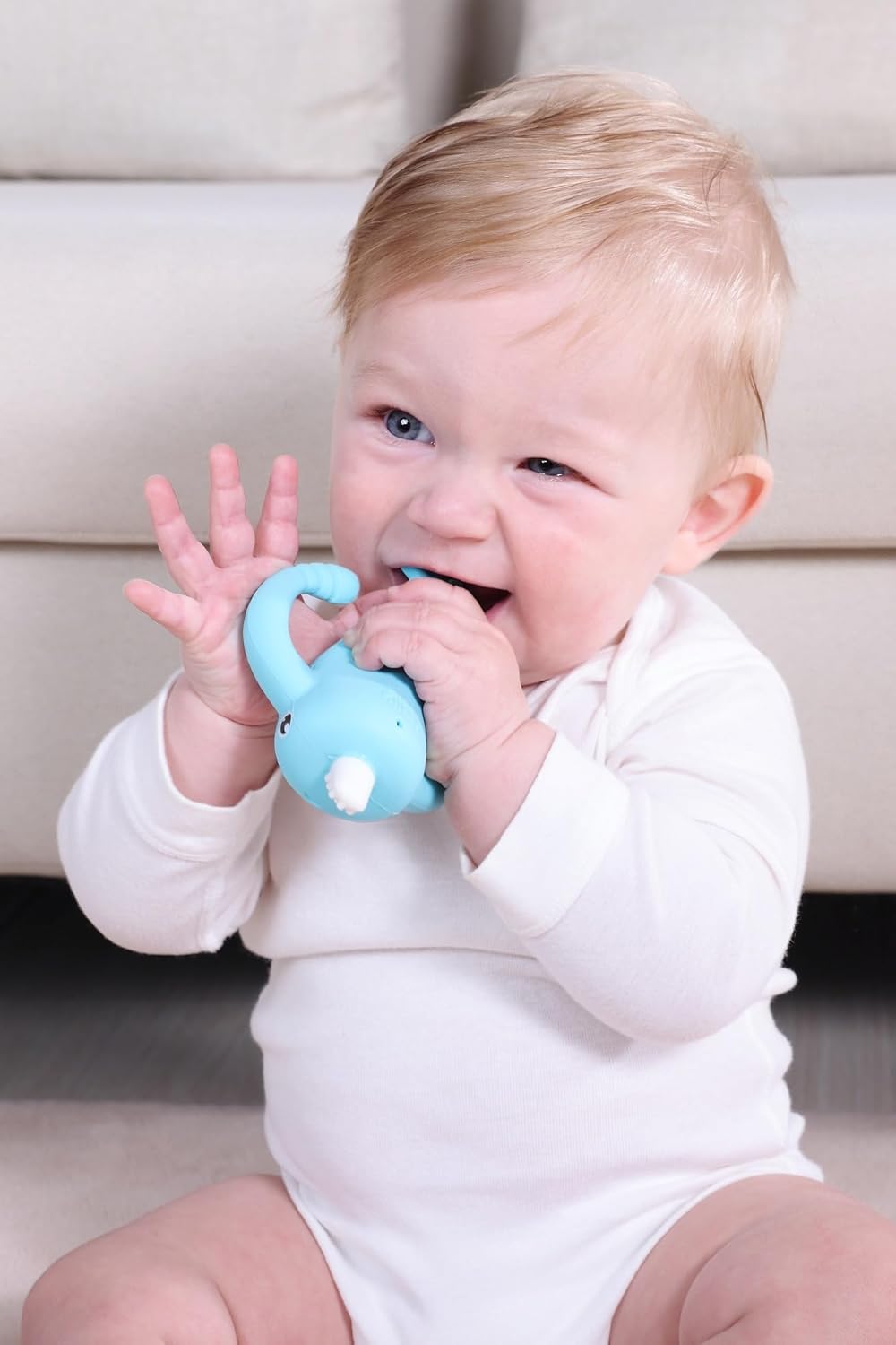Smily Mia Narwhal Silicone Baby Teether for 3-6Months, Teething Toys 6-12Months, Best Toys for 4Months Babies, Sensory Toys for Teething Babies, Chew Toys for Teething Pain Relief, Purple