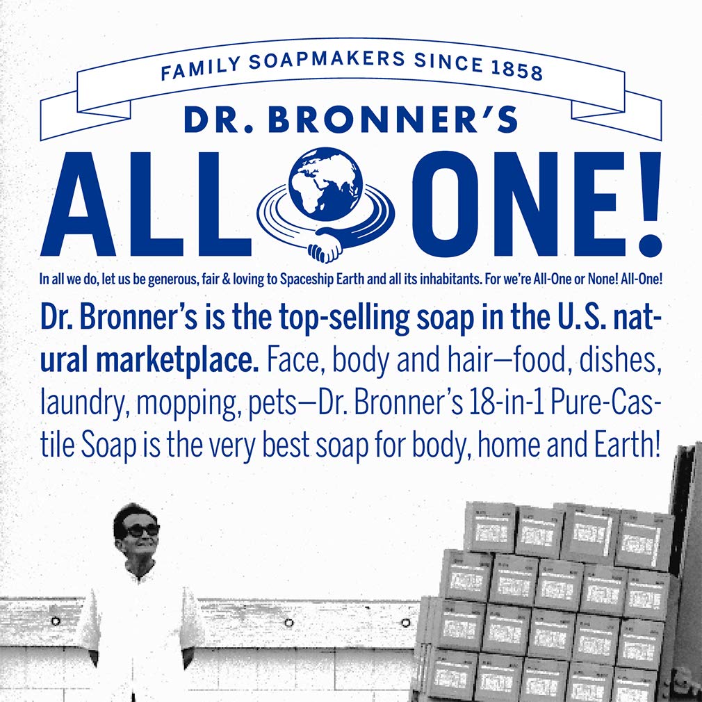 Dr. Bronner's Organic Sugar Soap (Peppermint, 64 Ounce)- Made with Organic Oils, Sugar & Shikakai Powder, 4-in-1 Uses: Hand and Body Wash, Face, Hair- Cleanses, Moisturizes, Nourishes, Vegan