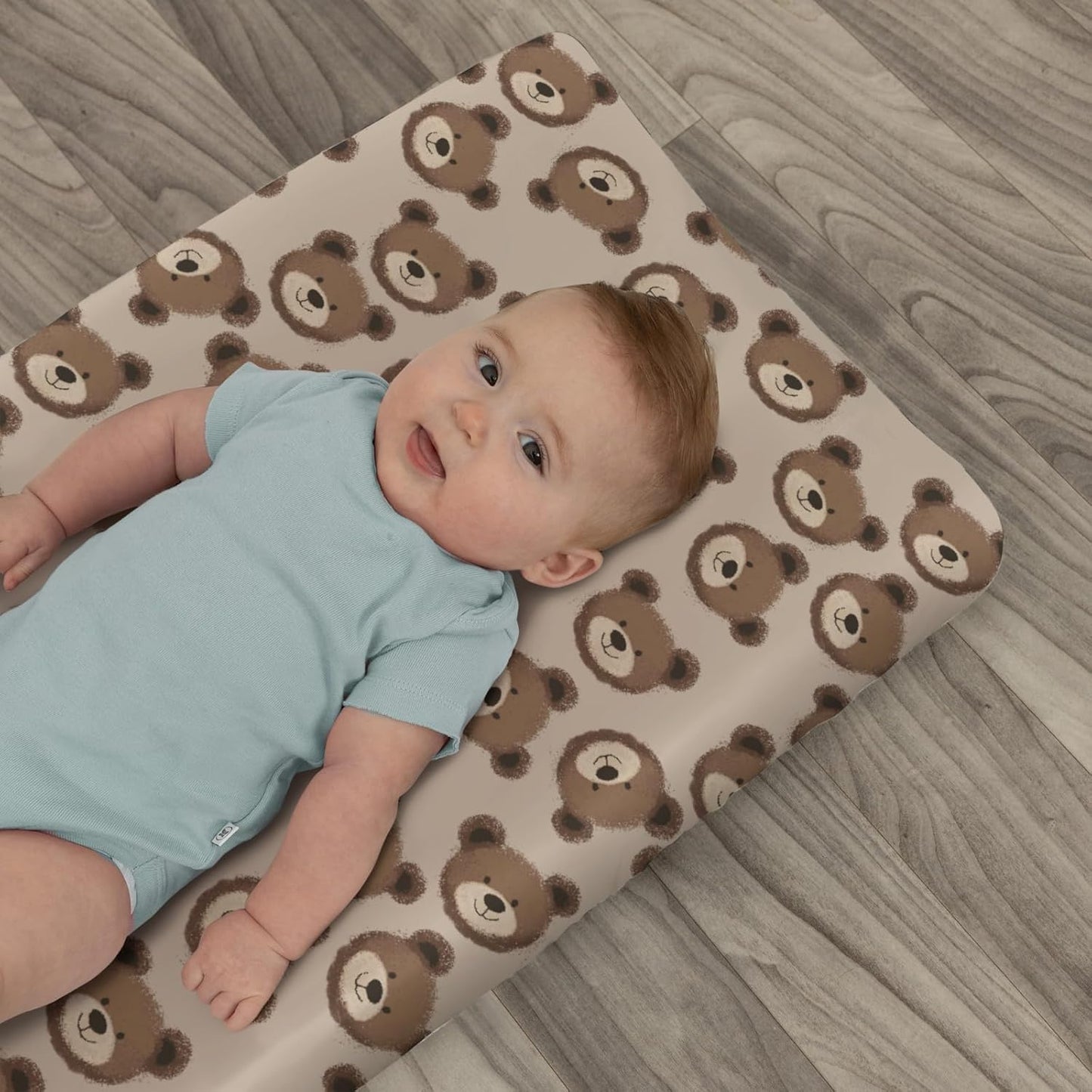 Neutral Boho Bears Changing Pad Covers for Baby Girls Boys Cute Brown Bear Fitted Change Table Covers Mats Watercolor Bears Soft Nursery Diaper Change Table Sheets for 32''×16'' Contoured Pad