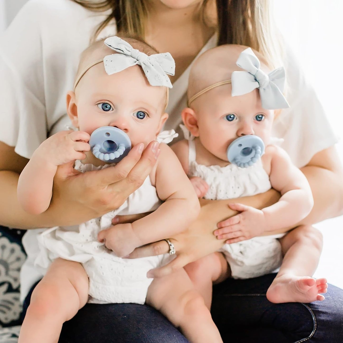 Ryan & Rose Cutie PAT Pacifier Teether (Bulb, Blue)