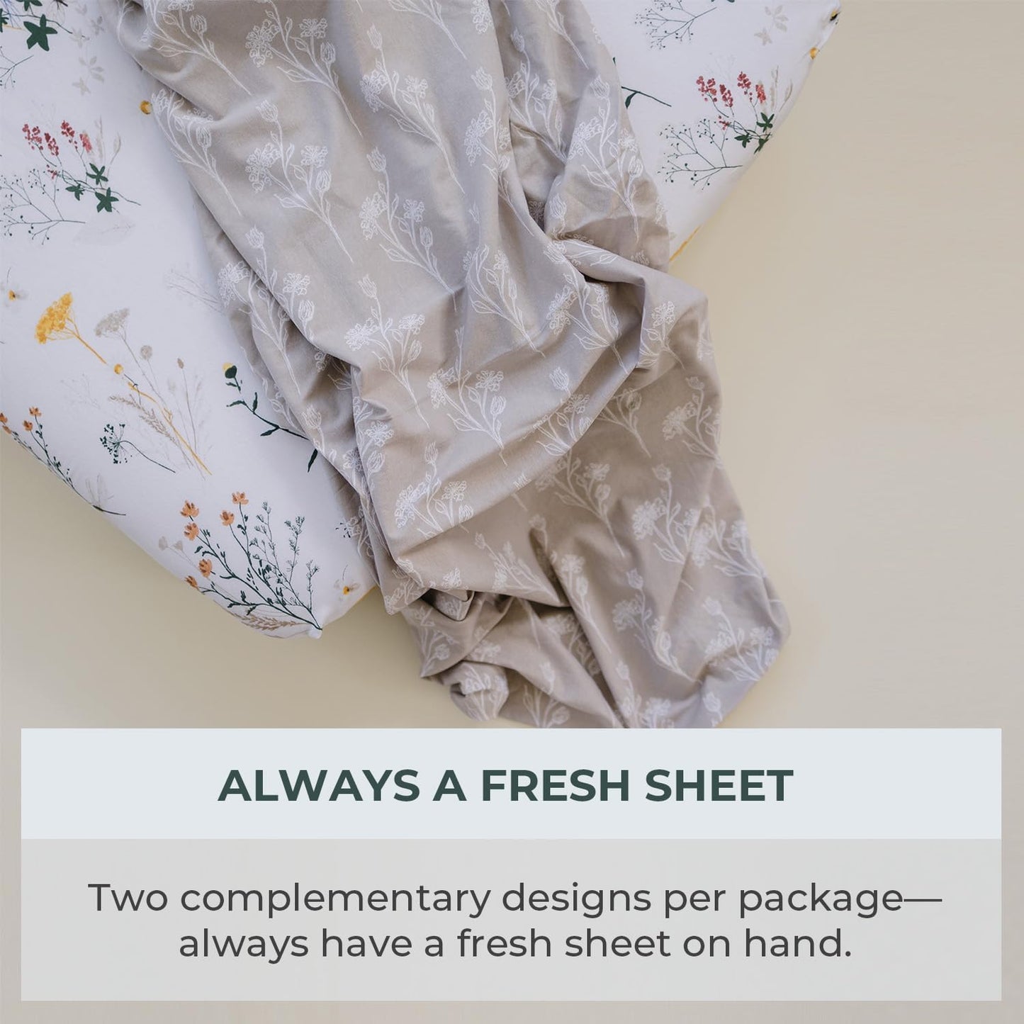 Pobibaby - 2 Pack PremiAum Fitted Baby Girl Crib Sheets for Standard Mattress - Ultra-Soft Jersey Knit, Safe and Snug, and Stylish Floral Crib Sheet (Wildflower)