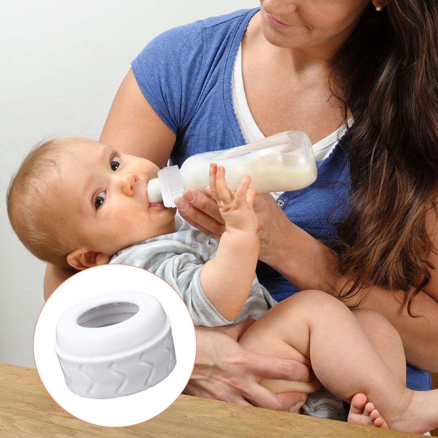 4pcs Bottle Nipple Collars Rings, Compatible with Dr. Brown's Narrow Plastic & Glass Bottles Bottles 4oz & 8oz No Leak or Spills Replacement Bottle Nipple Ring Collars Baby Feeding Accessories