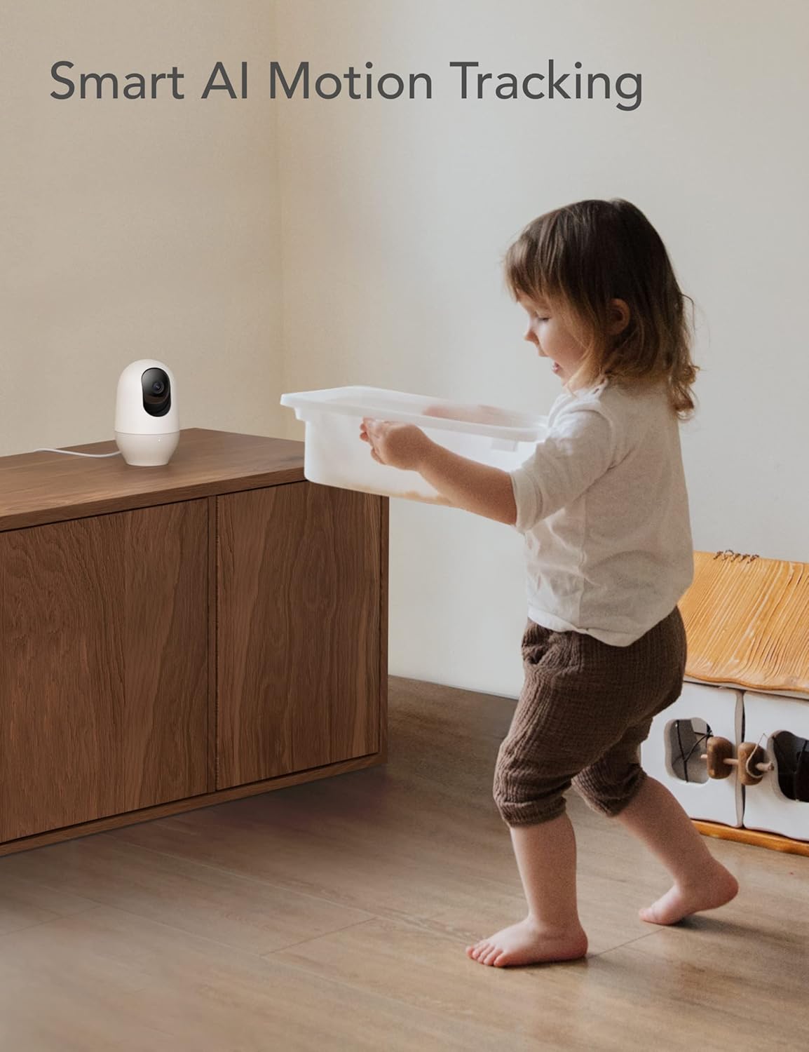 nooie 2K Smart Baby Monitor with 5G/2.4G, 360° Pan & Tilt, WiFi Baby Camera with AI Motion Tracking & Night Vision, Two Way Audio & Sound Detection, Compatible with Alexa and Google, SD Card Included