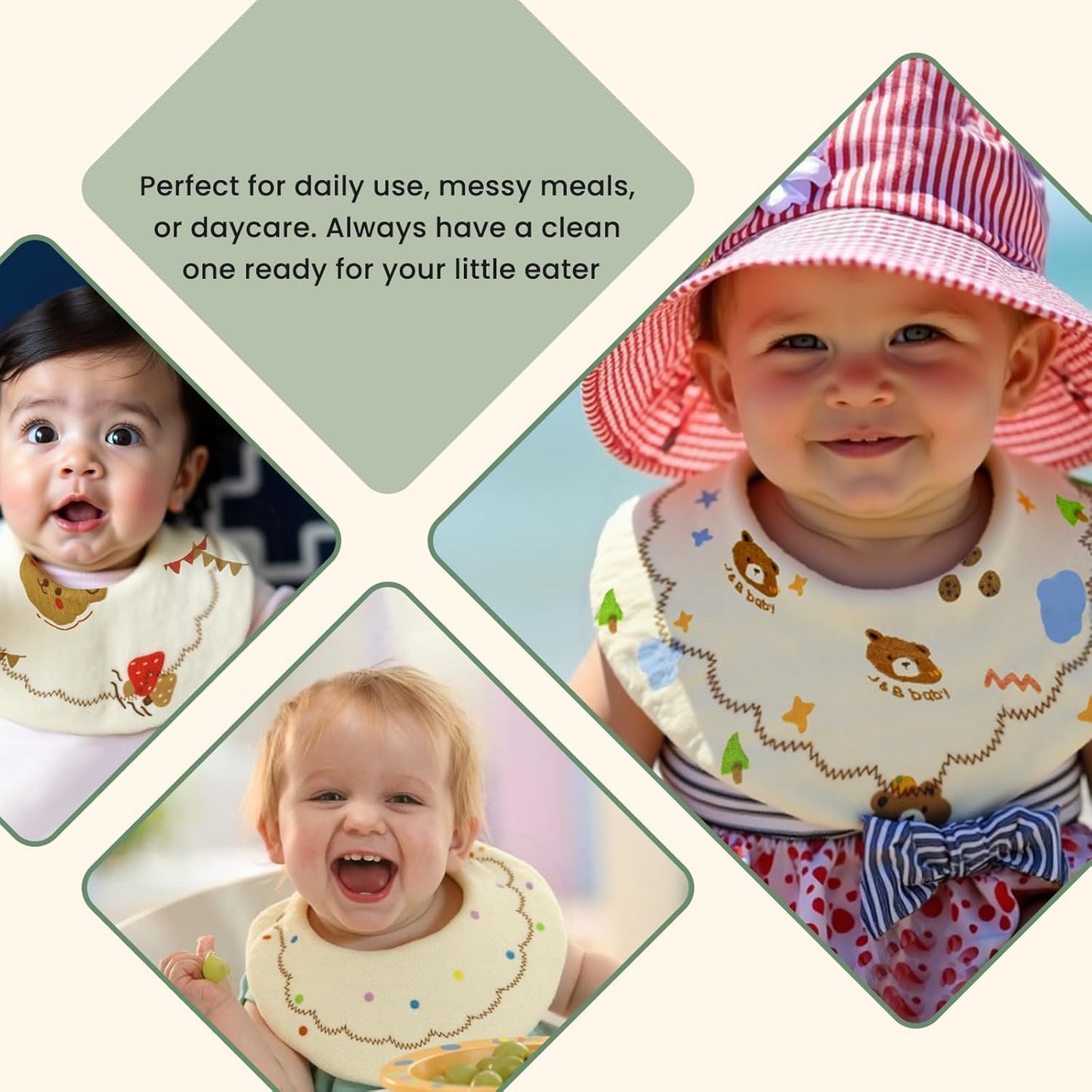 Baby Bibs Muslin Bibs for Baby Girl Boy for Drooling and Teething 10 Pack