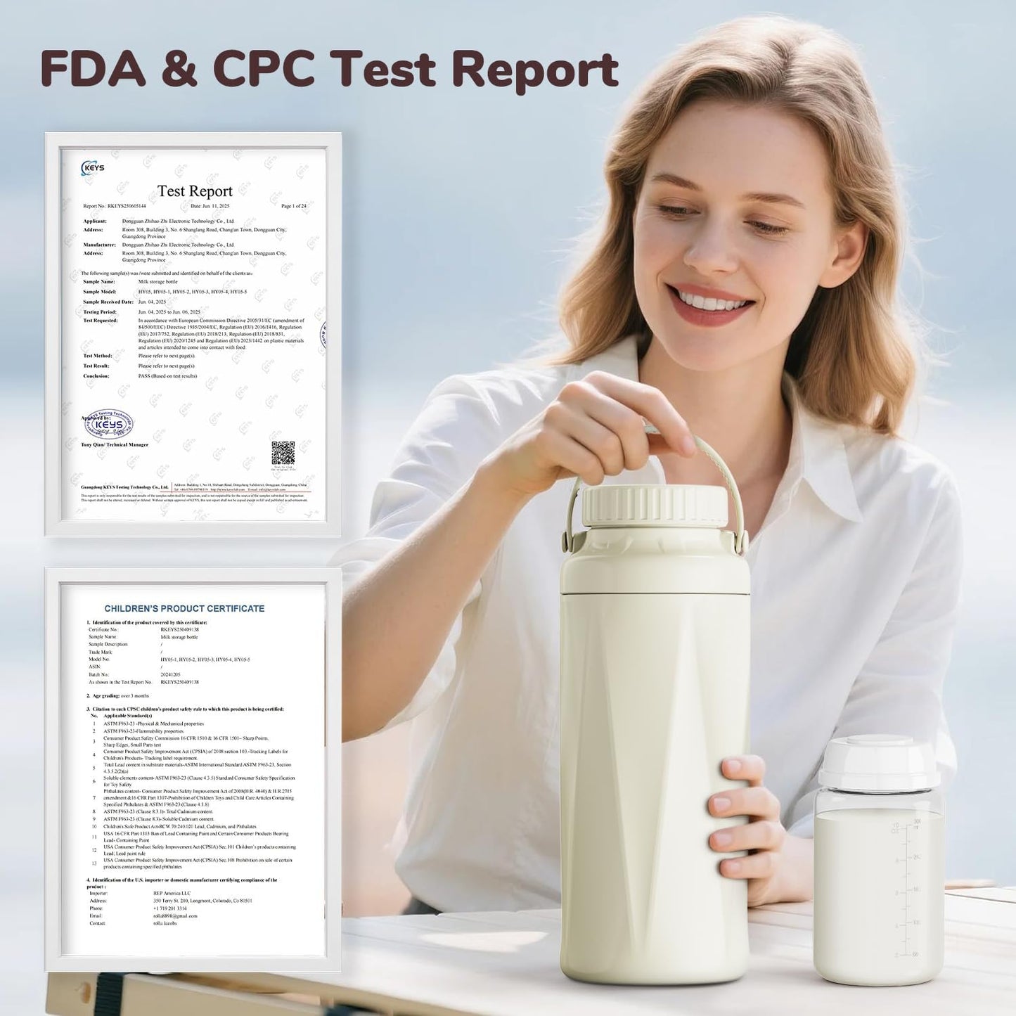 22oz Portable Breast Milk Cooler Bottle-Breastmilk Chiller for Outdoor Travel Mom, Keeps Milk Fresh Cooling for 24 Hours,Breastfeeding Essentials with 2pcs Bottle for Breastmilk Storage