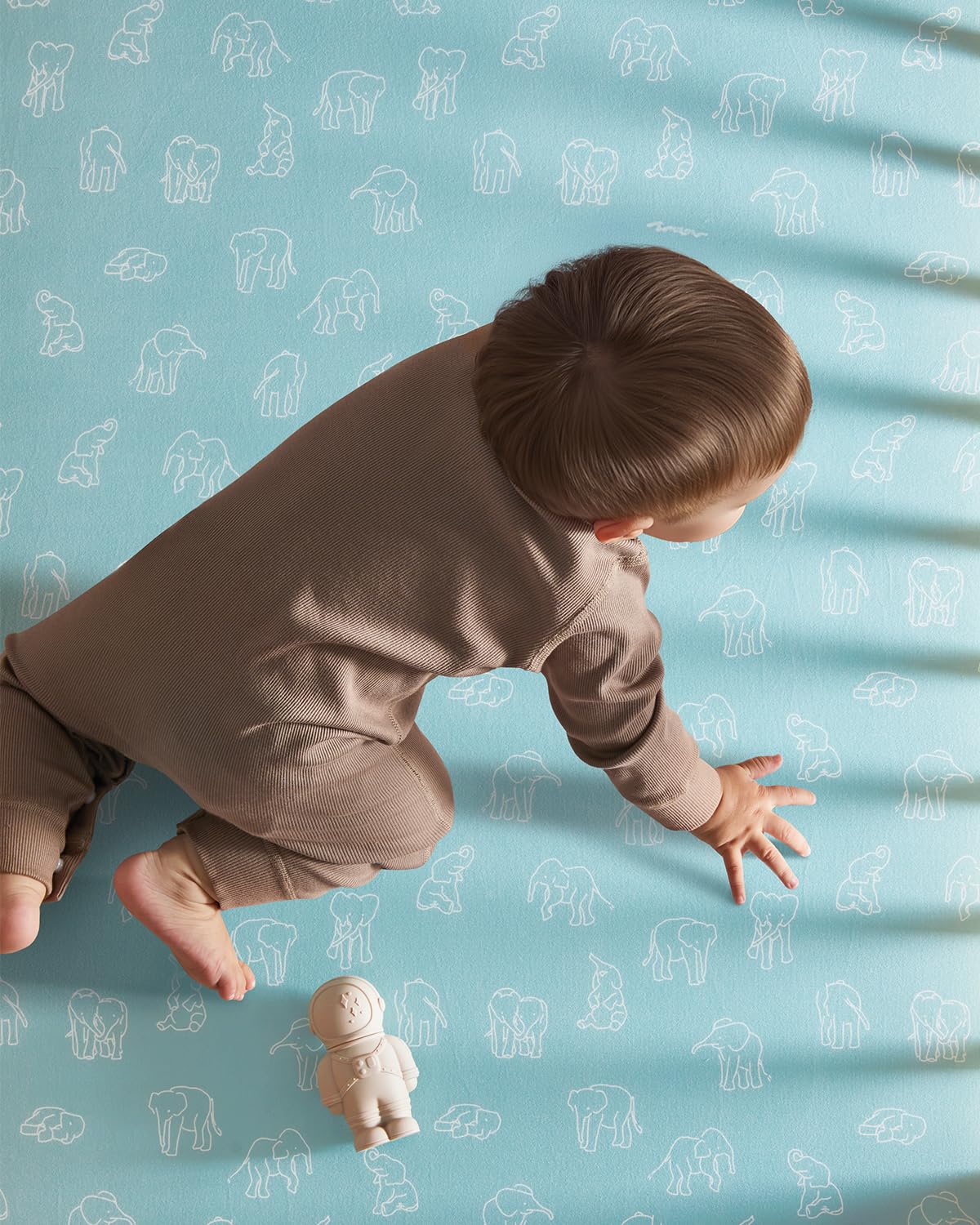 Baby Crib Sheets for Boys Girls, 28x52x8in Fitted Crib Sheet Neutral 3 Pack for Standard Crib and Toddler Mattress, Breathable Soft Microfiber Baby Sheet Elephant