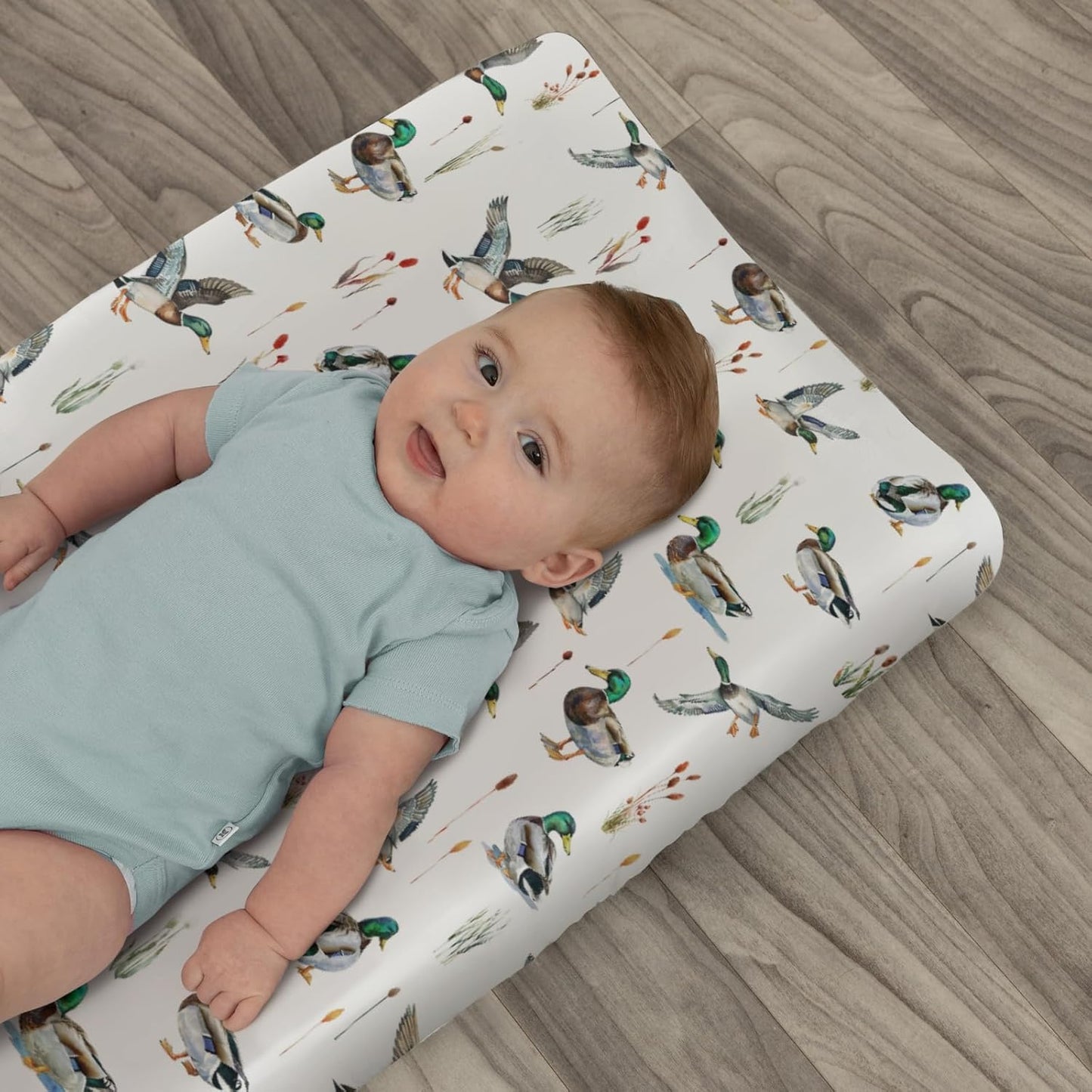 Watercolor Mallard Ducks Changing Pad Covers for Baby Girl Boy Duck Hunting Fitted Change Table Cover Mats Wild Ducks Birds Soft Diaper Changing Table Sheets 32''×16''