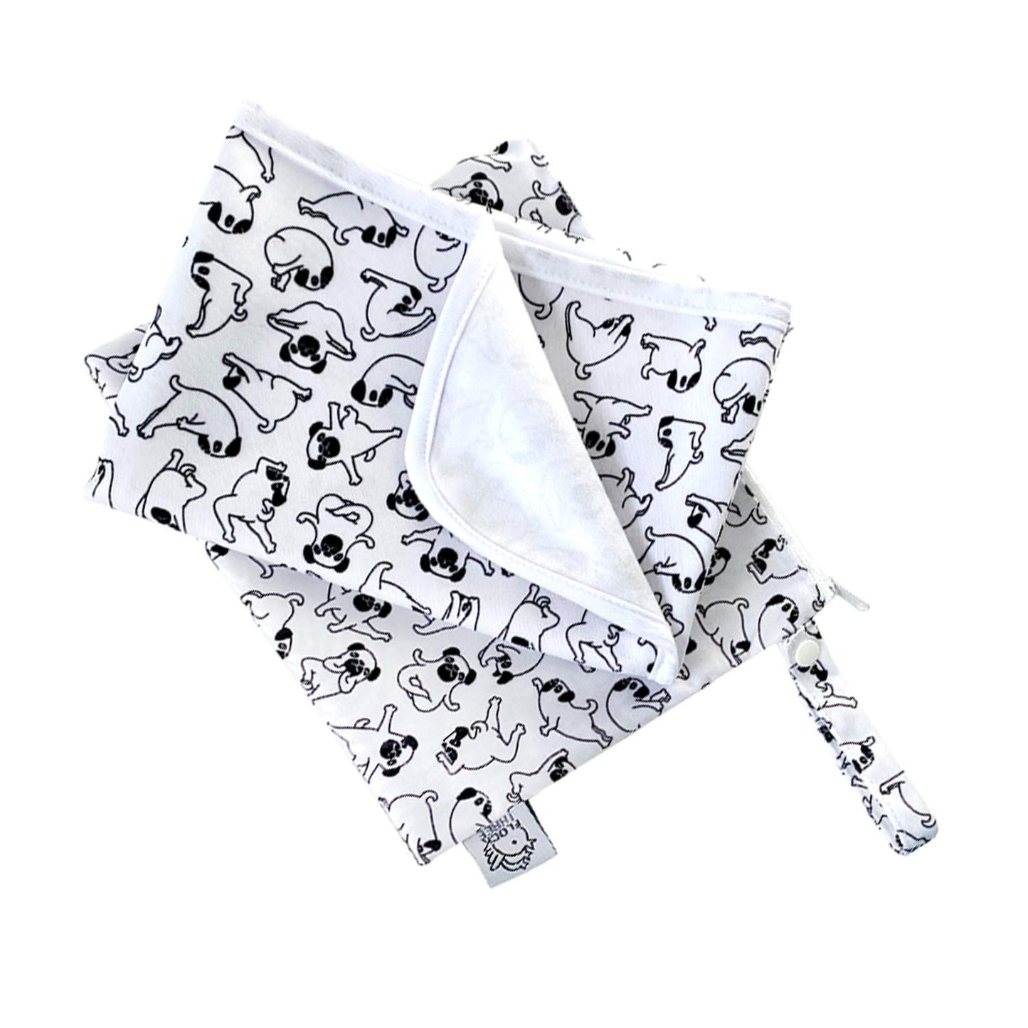 Flock Three Waterproof Baby Diaper Changing Pad with Storage Bag (43.3" X 28.7") Washable Wipeable Reusable Leak Proof Diaper Travel Mat Station Changing Mattress Liner Cribs Bed Cover, Dogs