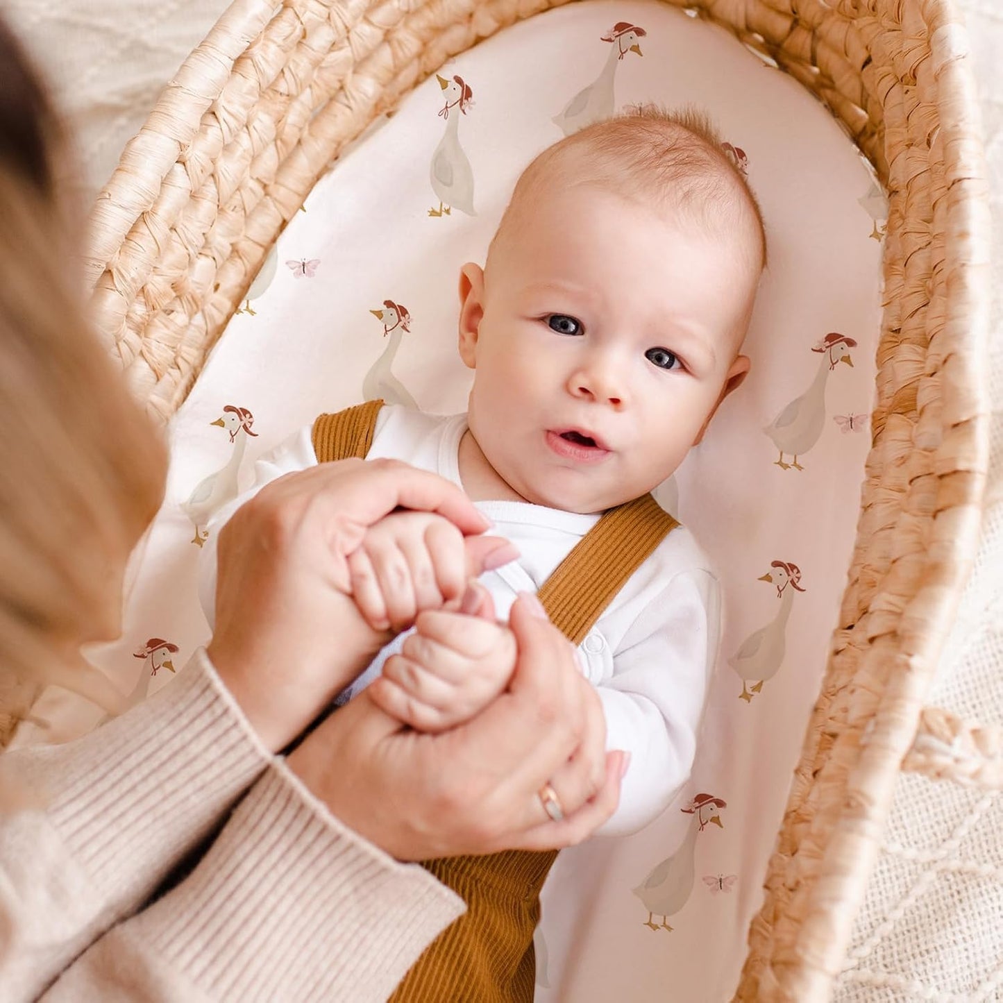 3-Pack Organic Bassinet Sheets for Girls Stretch, Soft Cozy Fitted Bassinet Mattress Sheet (32" x 16") Universal Fit for Hourglass, Oval, & Rectangle Mattresses Pink Butterfly