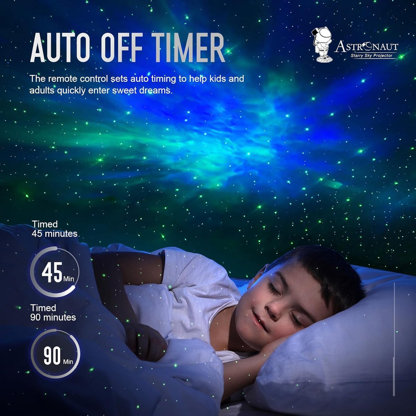 Astronaut Galaxy Projector Night Light - Star Projector Galaxy Light with Nebula Effects & Timer, Astronaut Space Starry Celling Lamp for Bedroom Kids Room, for Chrismas, Birthday, etc