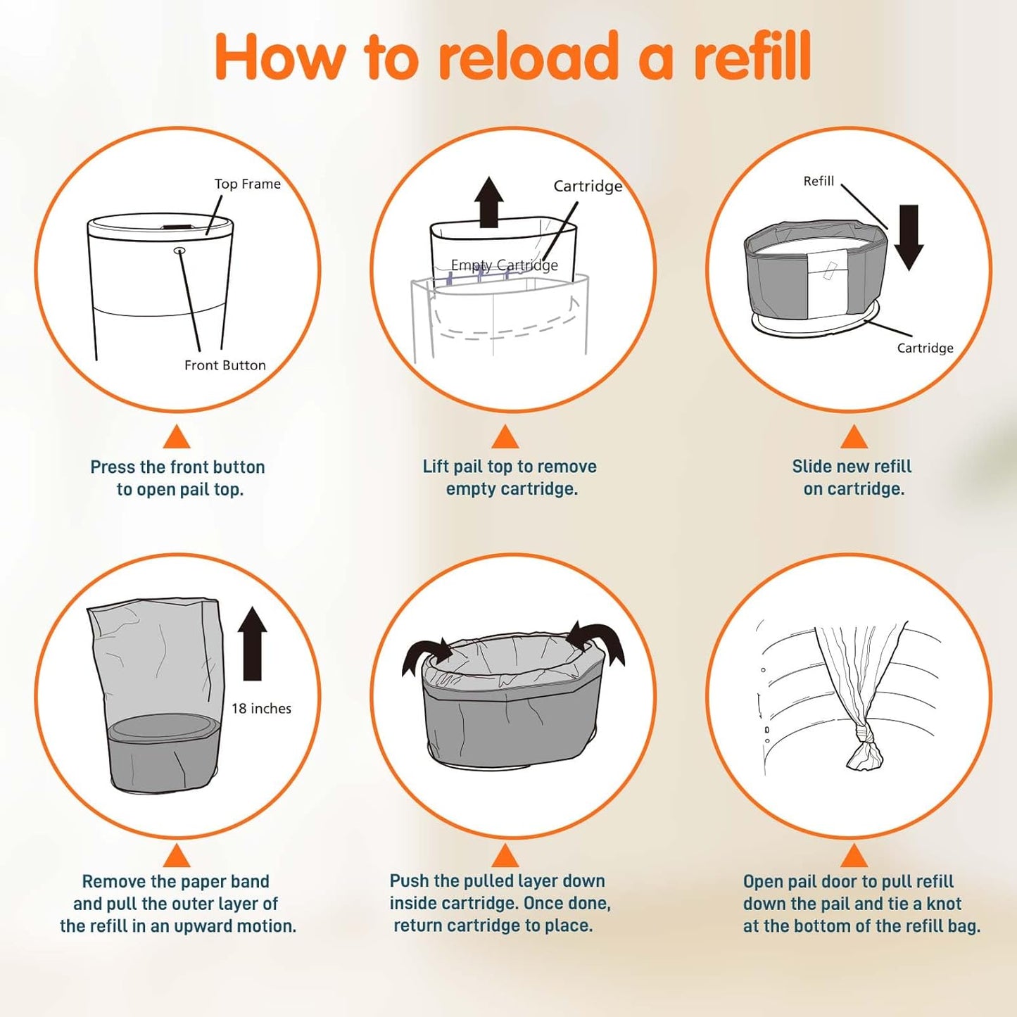 5 Pack Refills Compatible with DEKOR PLUS Diaper Pails | 20% Extra Length Diaper Pail Refill Bags Liners Holds 3480 Diapers | Ultimate Odor Control with Baby Scented