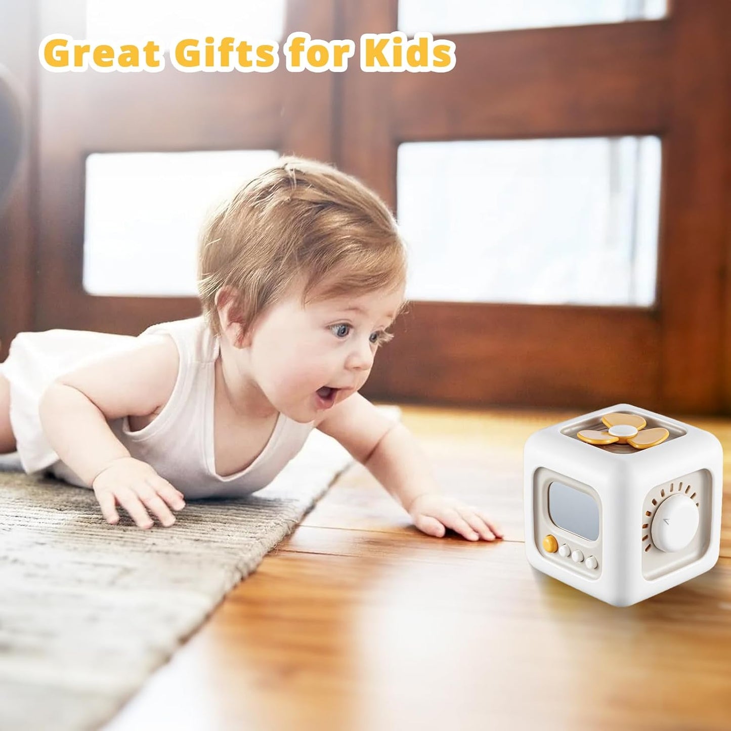 Busy Cube Toy for 1 Year Old Boy, Montessori Toys for 1+ Year Old, Travel Sensory Toys for Toddlers 1-3, Learning Fine Motor Skills| 1st Birthday Gifts Boy 9 12 Months Stocking Stuffers