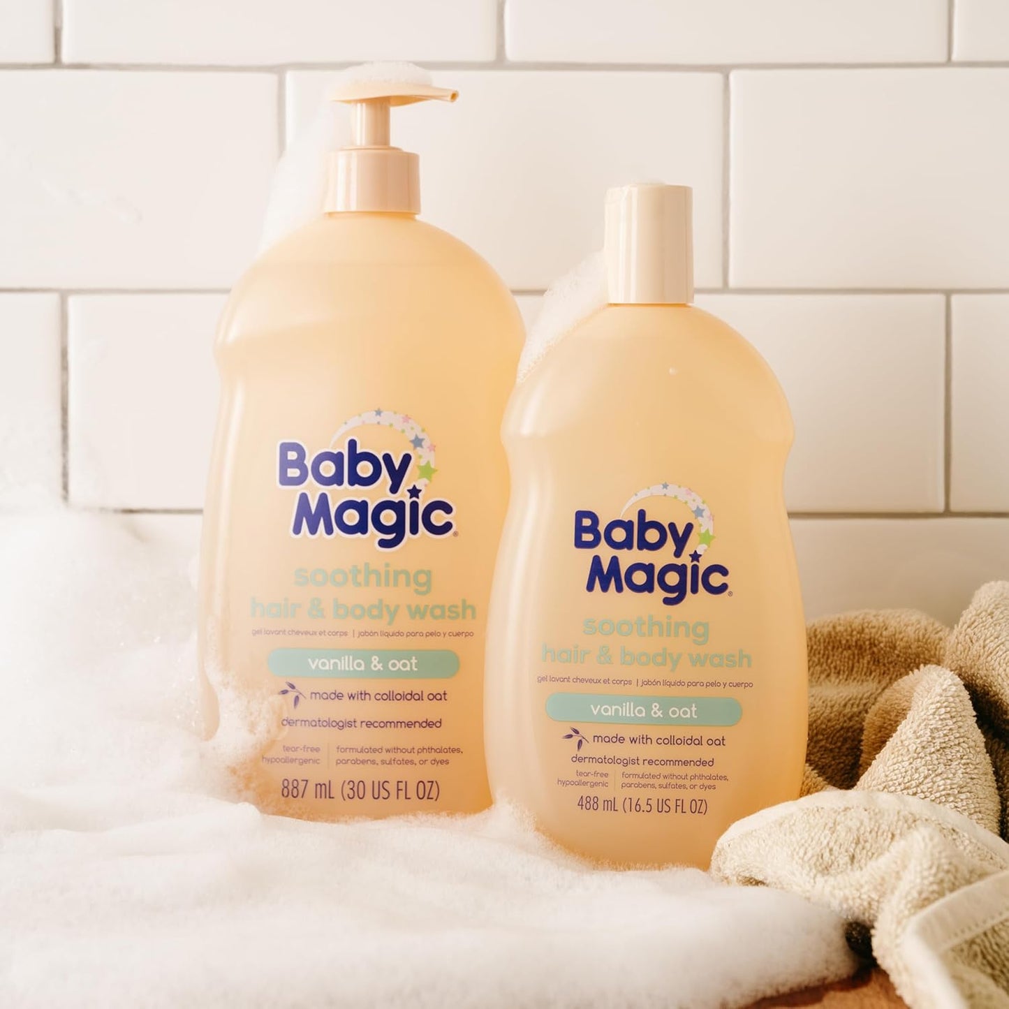 Baby Magic Soothing Hair & Body Wash | Soothes and Cleanses Baby's Delicate Skin | Tear-Free | Vanilla and Oats | 16.5 fl oz.