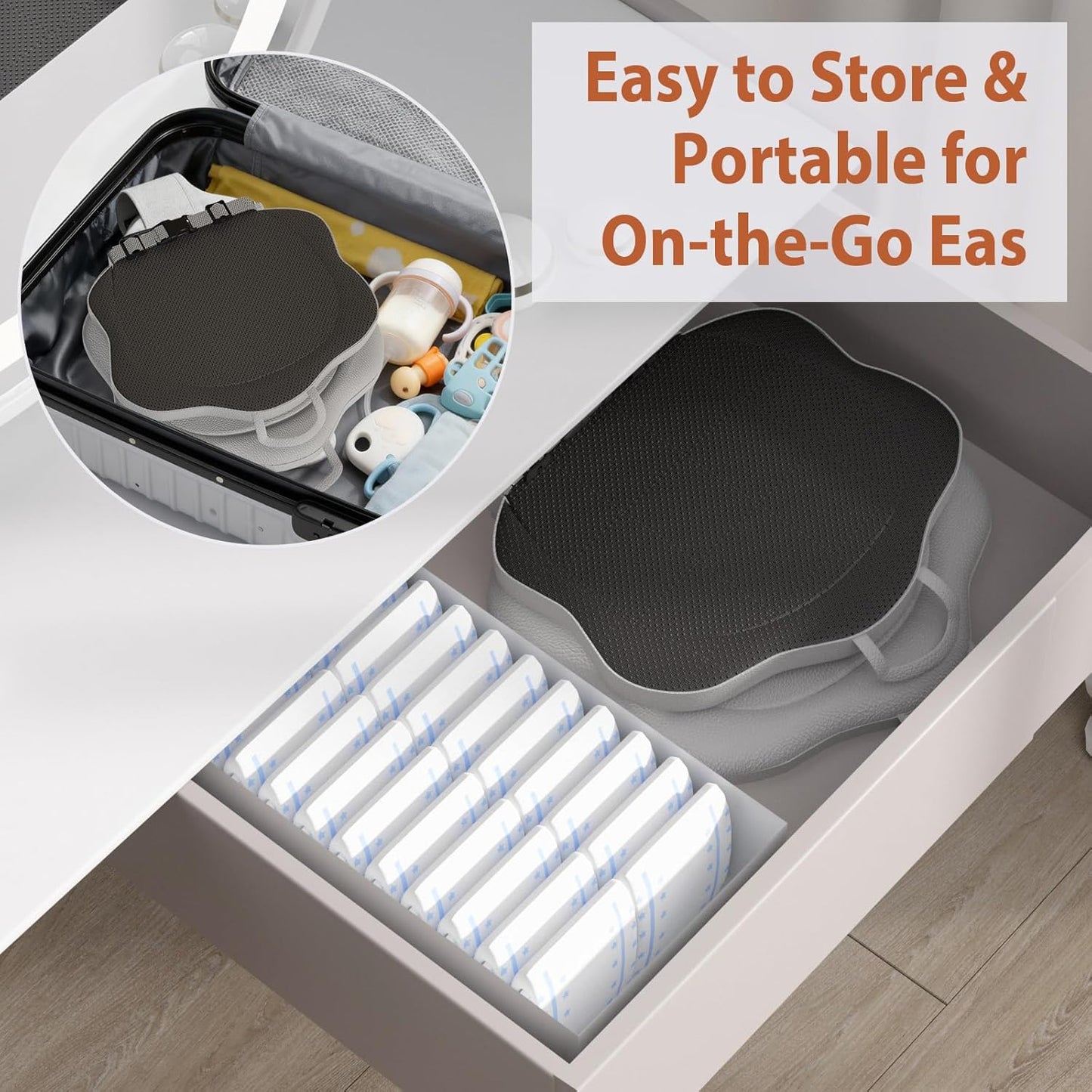 Baby Changing Pad - Foldable Diaper Changing Mat for Dresser, Waterproof & Non-Slip Wipeable, Soft Leather Diaper Changing Pad for Infant Newborn - Portable Changing Table Pads for On-The-Go Parents