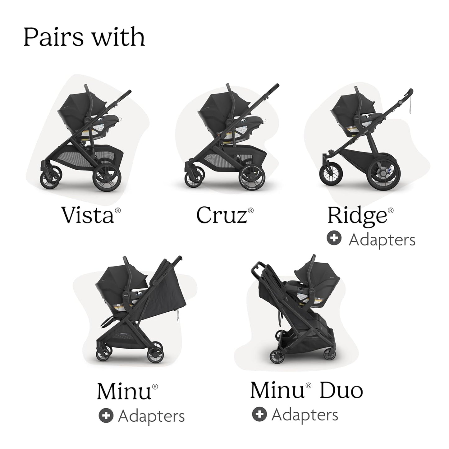 UPPAbaby Aria V2 Lightweight Infant Car Seat - Just Under 6 lbs - Base with Load Leg + Infant Insert + All-Weather FootCover Included - Direct Stroller Attachment - Jake (Charcoal/Black Leather)