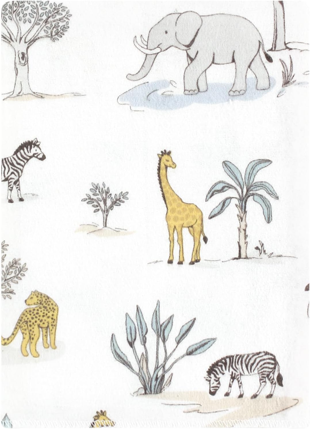 Luvable Friends Hudson Baby Flannel Burp Cloths 12pk, Safari Friends