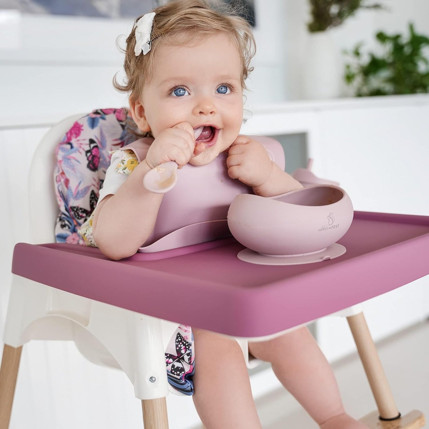 Nibble and Rest Highchair Insert Cover, Compatible for IKEA Antilop Highchair, High Chair Accessories Stain-Proof and Wipeable Insert Cover (Cushion NOT Included)(Bluerainbow)