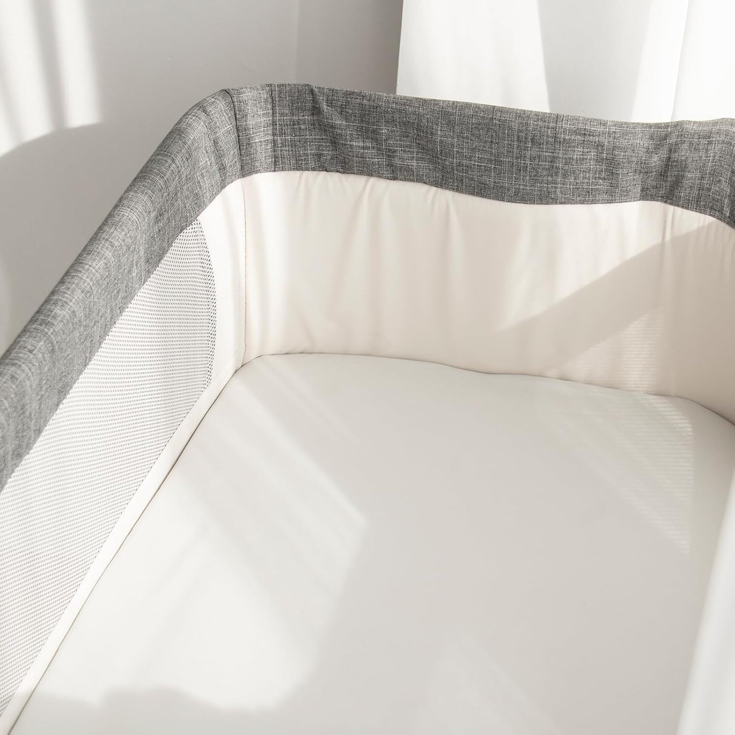 Bassinet Sheets Fit for Baby Delight, Semphis, Babybond and Koolerthings (3 in 1) Baby Bassinet Bedside Sleeper, 100% Cotton, 2 Pack, Ultra Soft Bassinet Sheet, White and Gray