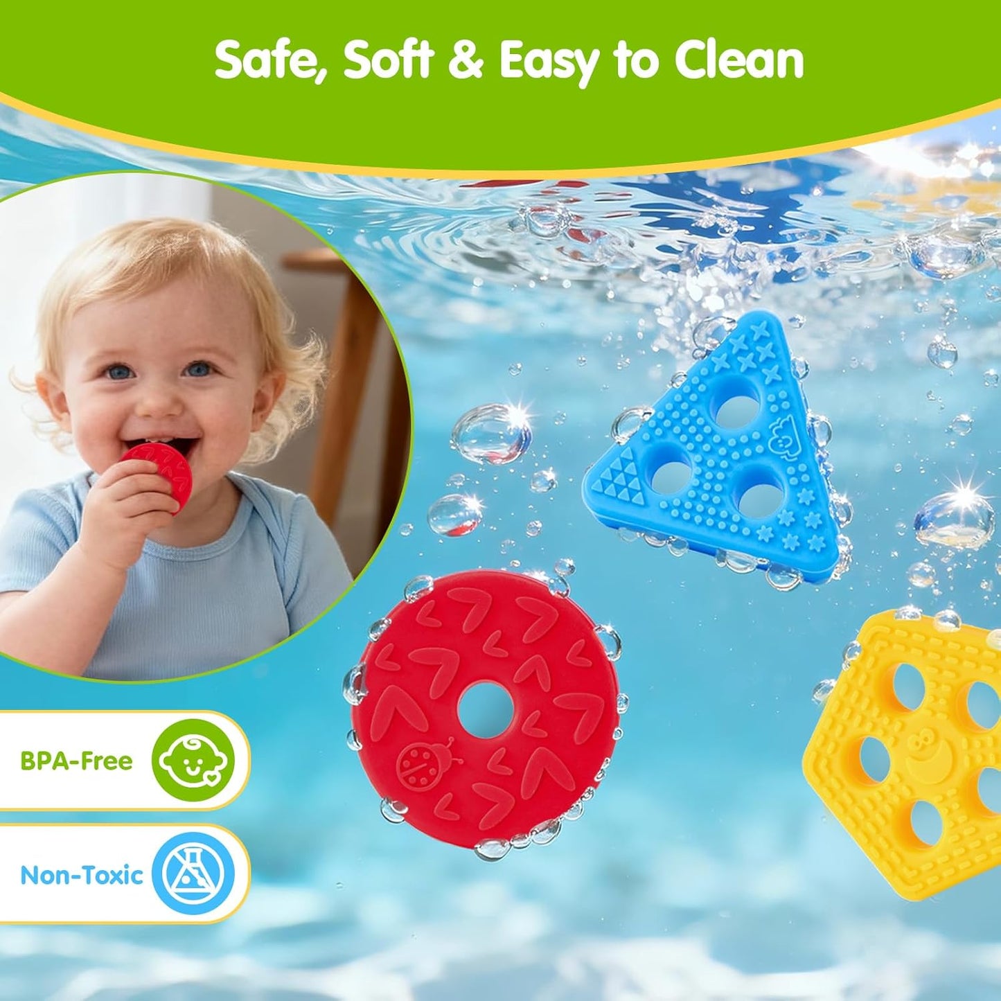 hahaland Toddler Toys 1-2 - Soft Textured Silicone Shape Color Sorting Stacking Montessori Toys for 1 Year Old Boy Girl Gifts, Sensory Toy for Toddlers 1-3 Motor Skills Learning Baby Toys 1 Year Old