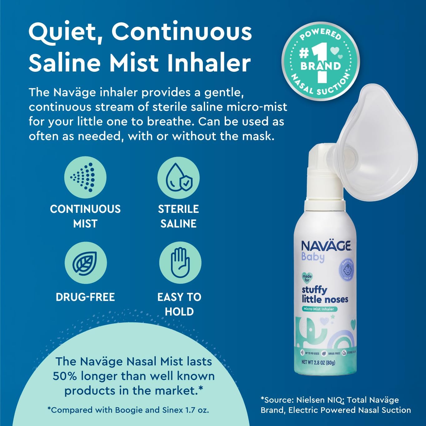 Naväge Baby Bundle: Baby Nasal Aspirator + Micro-Mist Inhaler - Gentle, Pediatrician Endorsed for Baby Congestion & Stuffy Noses