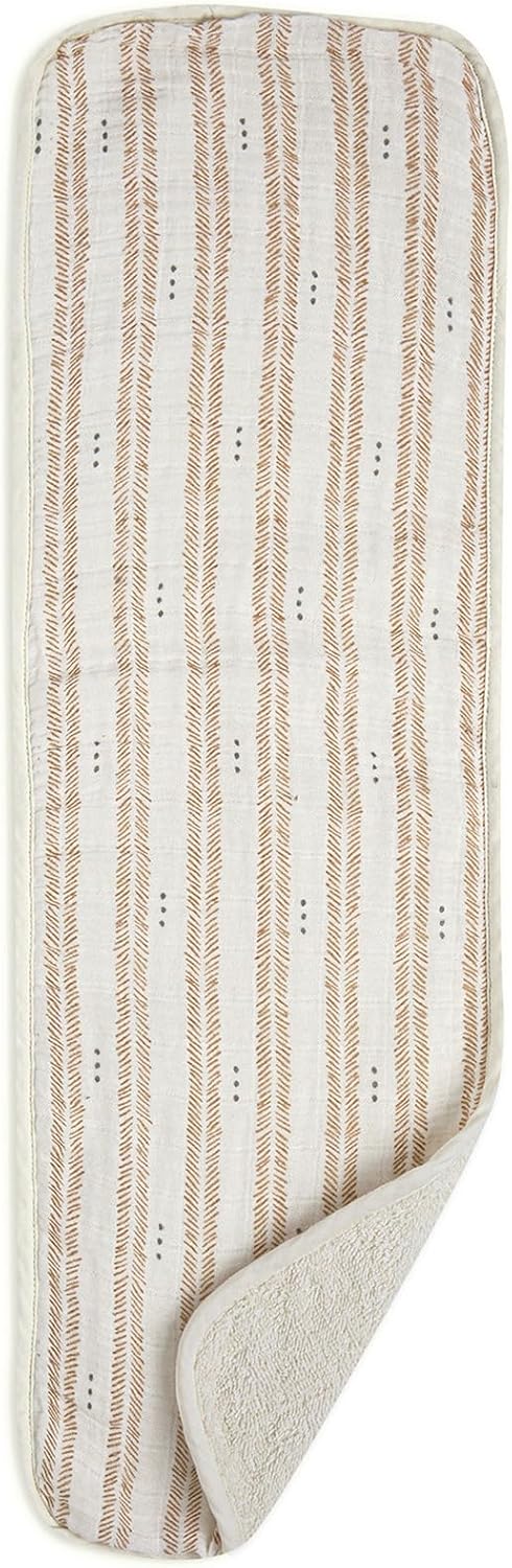 Crane Baby Muslin Burp Cloths Set, Woodland Animals, Gender Neutral Baby Gift, Absorbent Cotton Terry Backing, Machine Washable, 7" X 20"