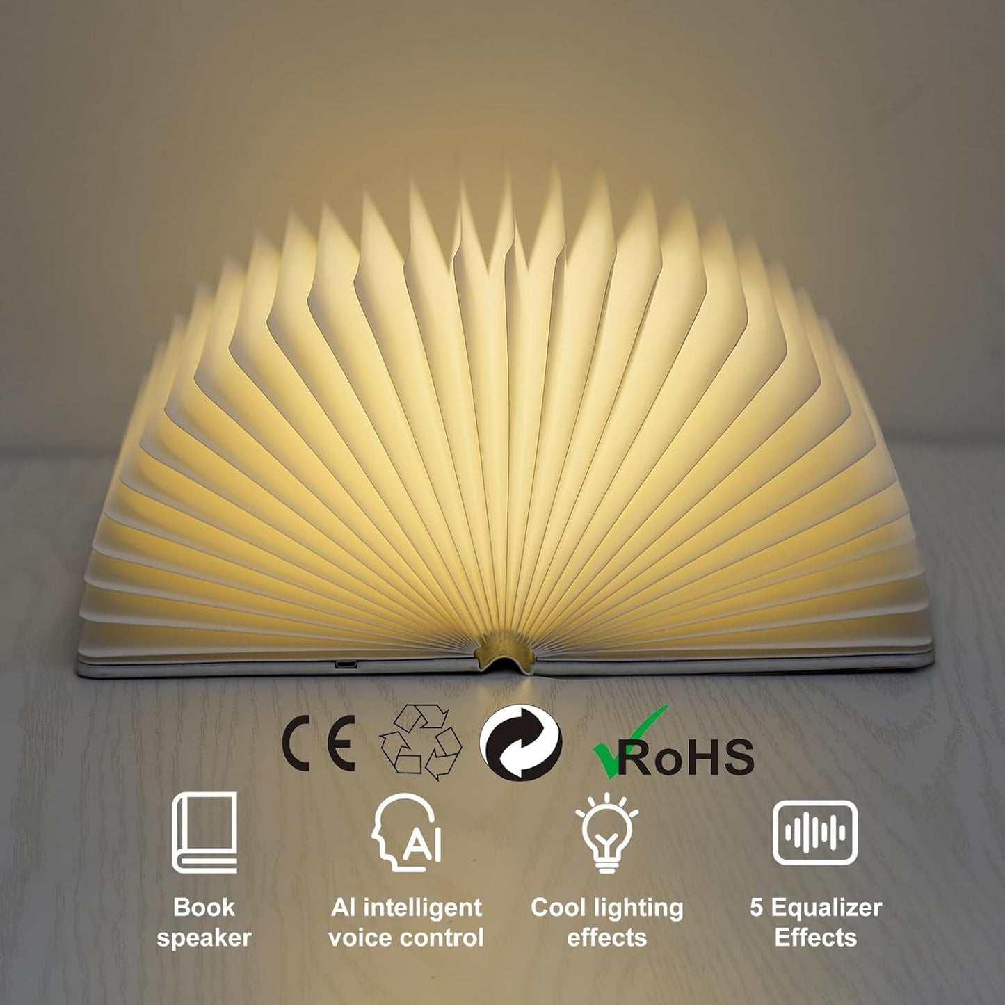 3D Dragon Bluetooth Speaker with Night Light, 3W Portable Wireless Music Mood Book Lamp for Outdoor or Home Party, Decorative Faux Books Decor for Office