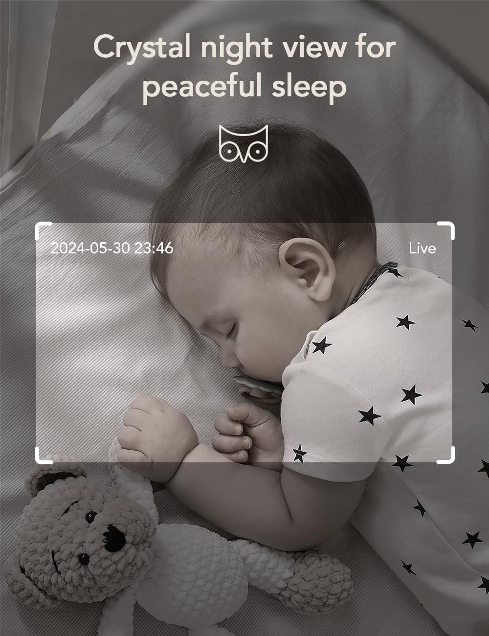 nooie Upgrade 5G Baby Monitor WiFi Smartphone, 2K Baby Camera Monitor 360 Pan & Tilt, HD Night Vision, Temperature Sensor, AI Motion Track, Two-Way Audio, Cry/Sound/Motion Detection, Works with Alexa
